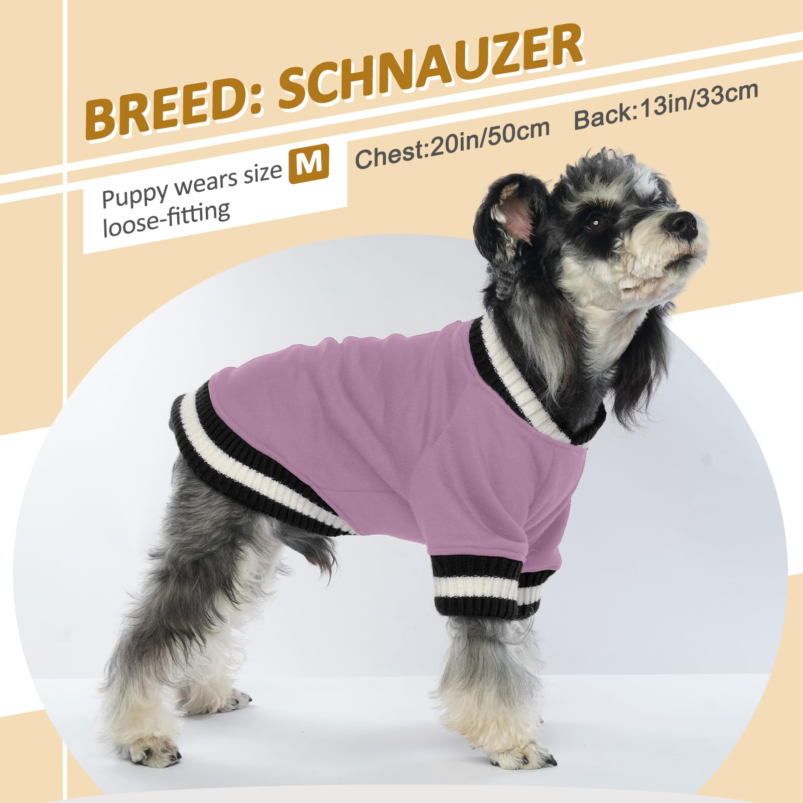 Fuamey Dog Pullover Sweatshirt,Dog Winter Sweaters Warm Clothes Vest Thick Puppy Soft Pet Fleece Sweater Cute Doggie Boy Girl Ou