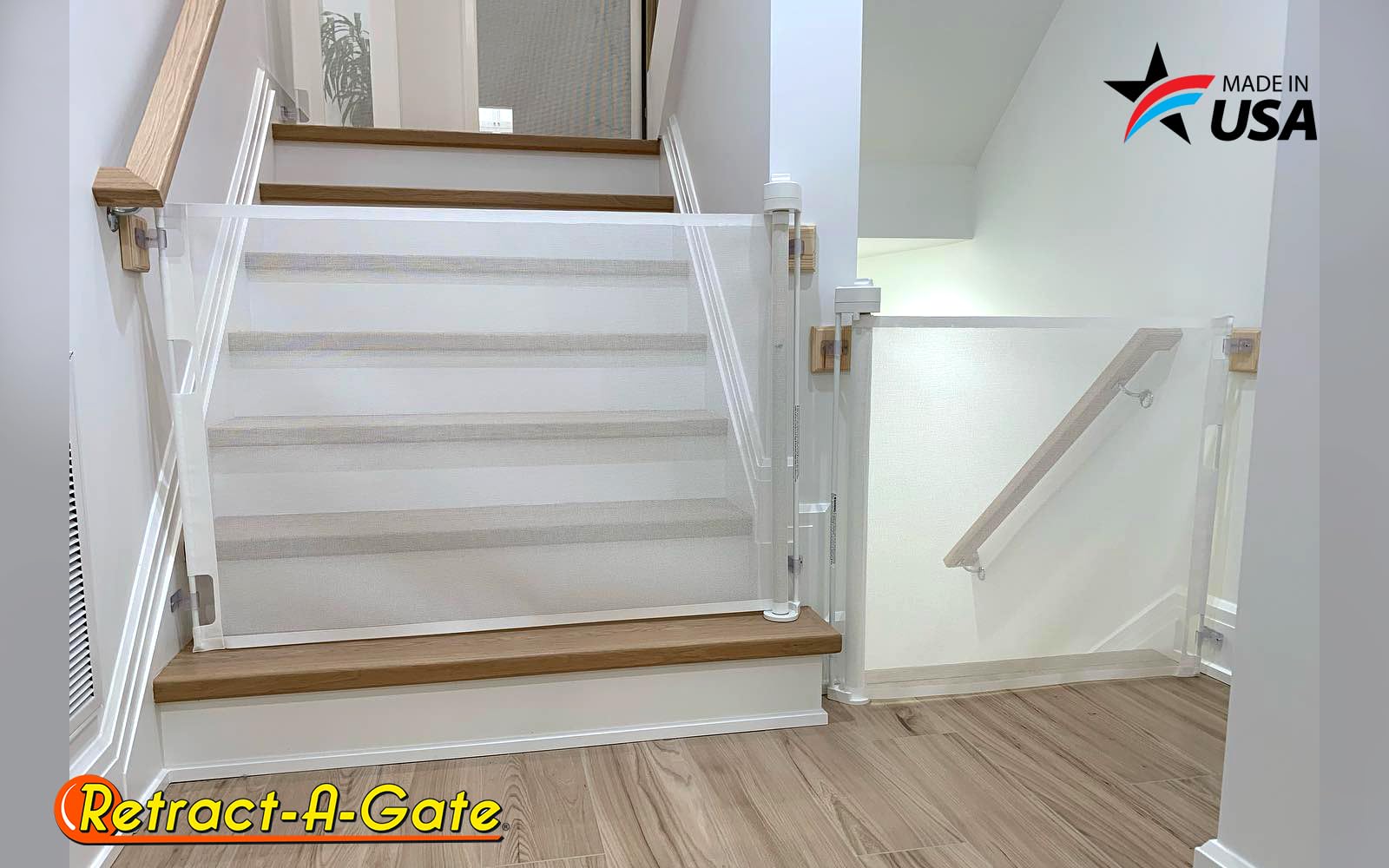 Retract-A-Gate 52' White: The Original And Only Made In Usa Retractable Baby, Dog, & Cat Gate