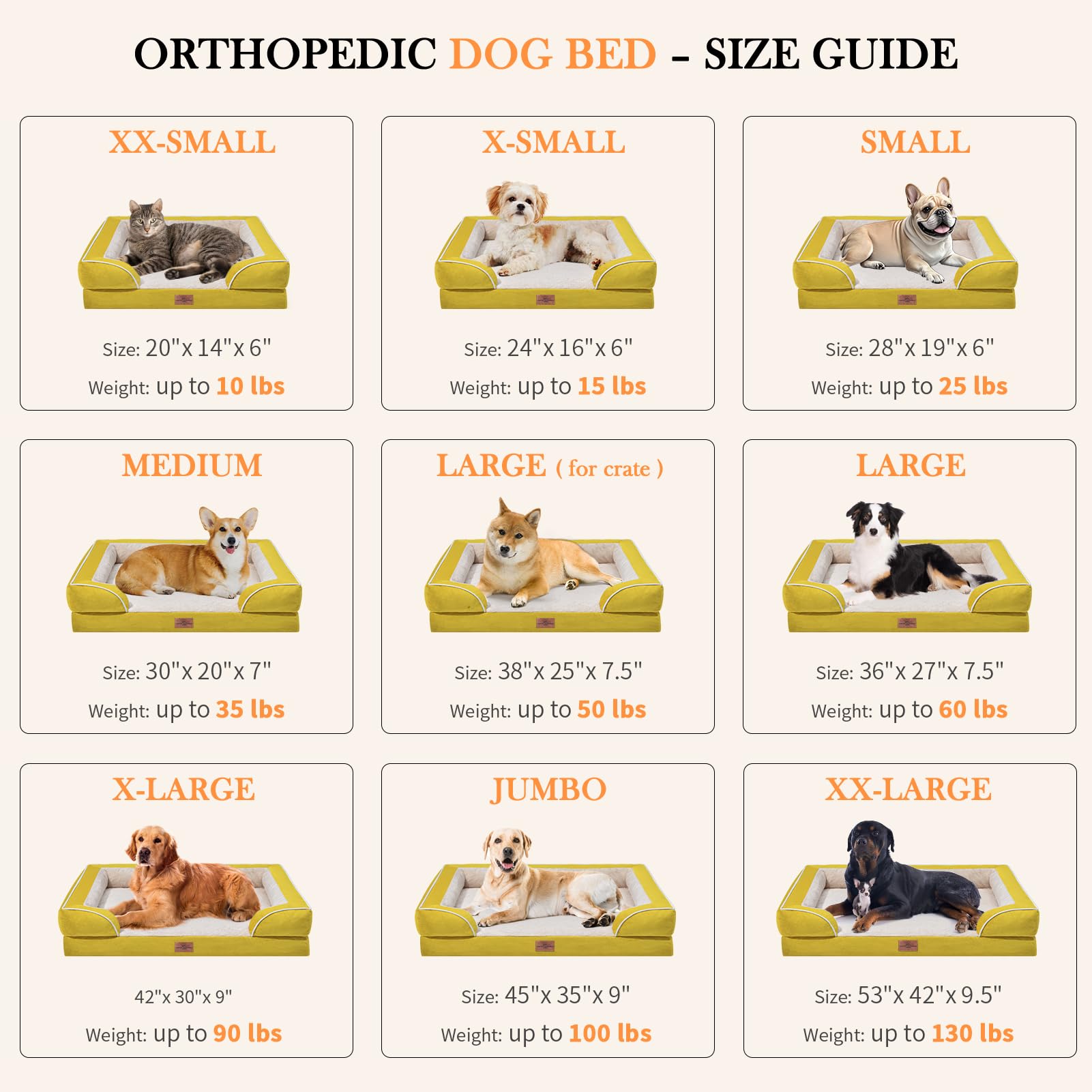 Comfort Expression Small Dog Beds Waterproof Orthopedic Foam Dog Sofa Beds For Medium Dogs Comfy Pet Bed With Washable Removable