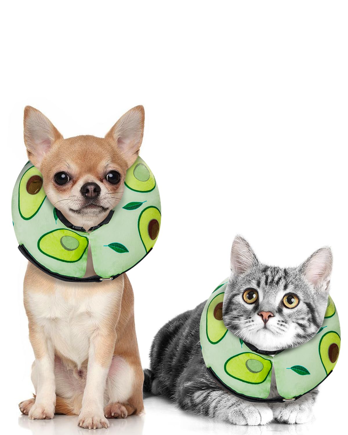 Dog Cone Collar For Small Medium Large Dogs For After Surgery, Pet Inflatable Neck Donut Collar Soft Protective Recovery Cone For Dogs And Cats - Alternative E Collar Does Not Block Vision - Green,L