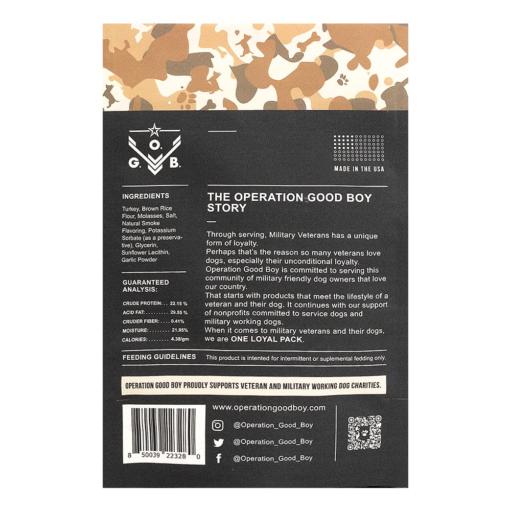 Operation Good Boy Dog Treats - Turkey Sticks Ruck Up Rounds | Natural, Farm-Raised Meat - Vet-Formulated AAFCO Approved Ingredi