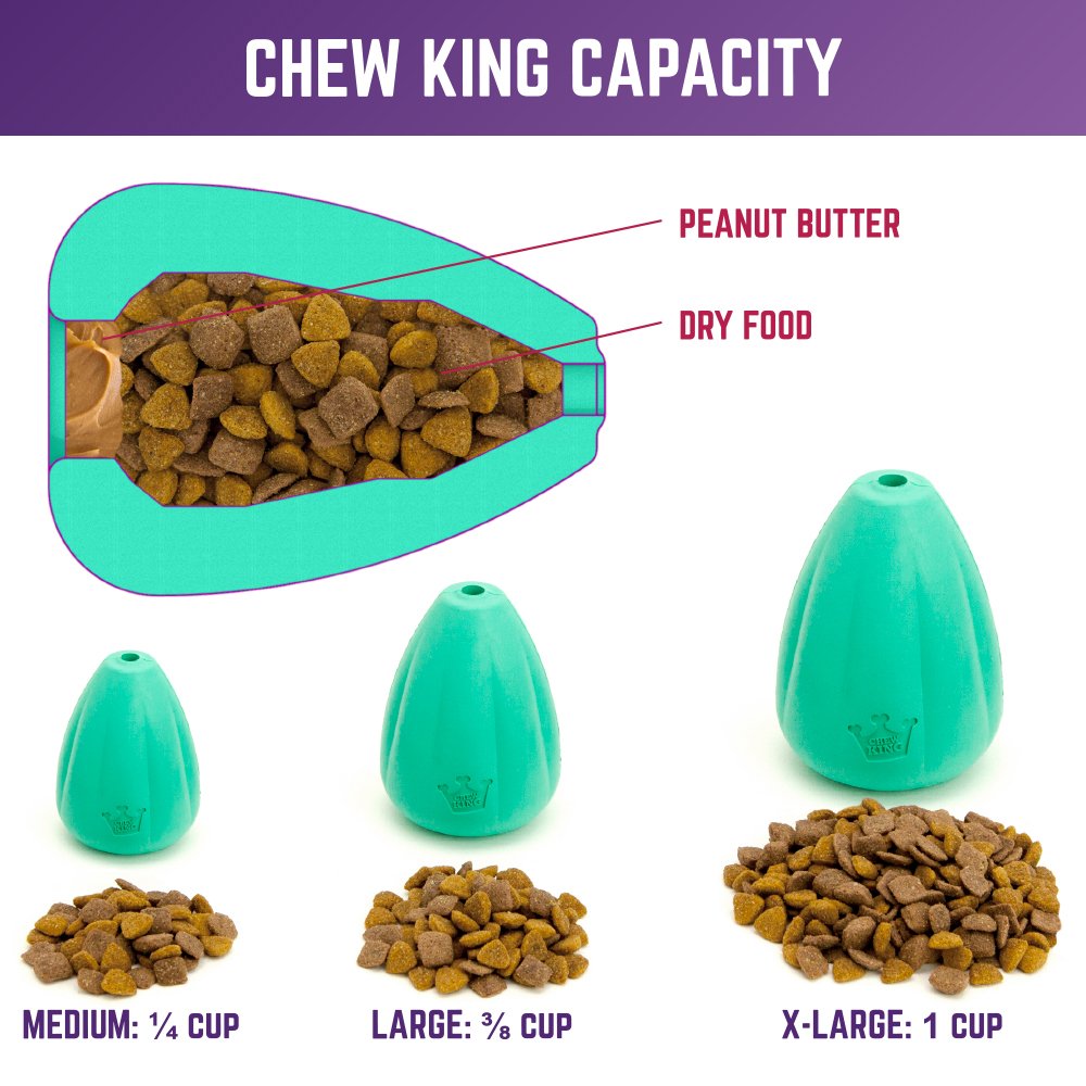 Chew King Premium Treat Dog Toy, Xl, Extremely Durable Natural Rubber Toy