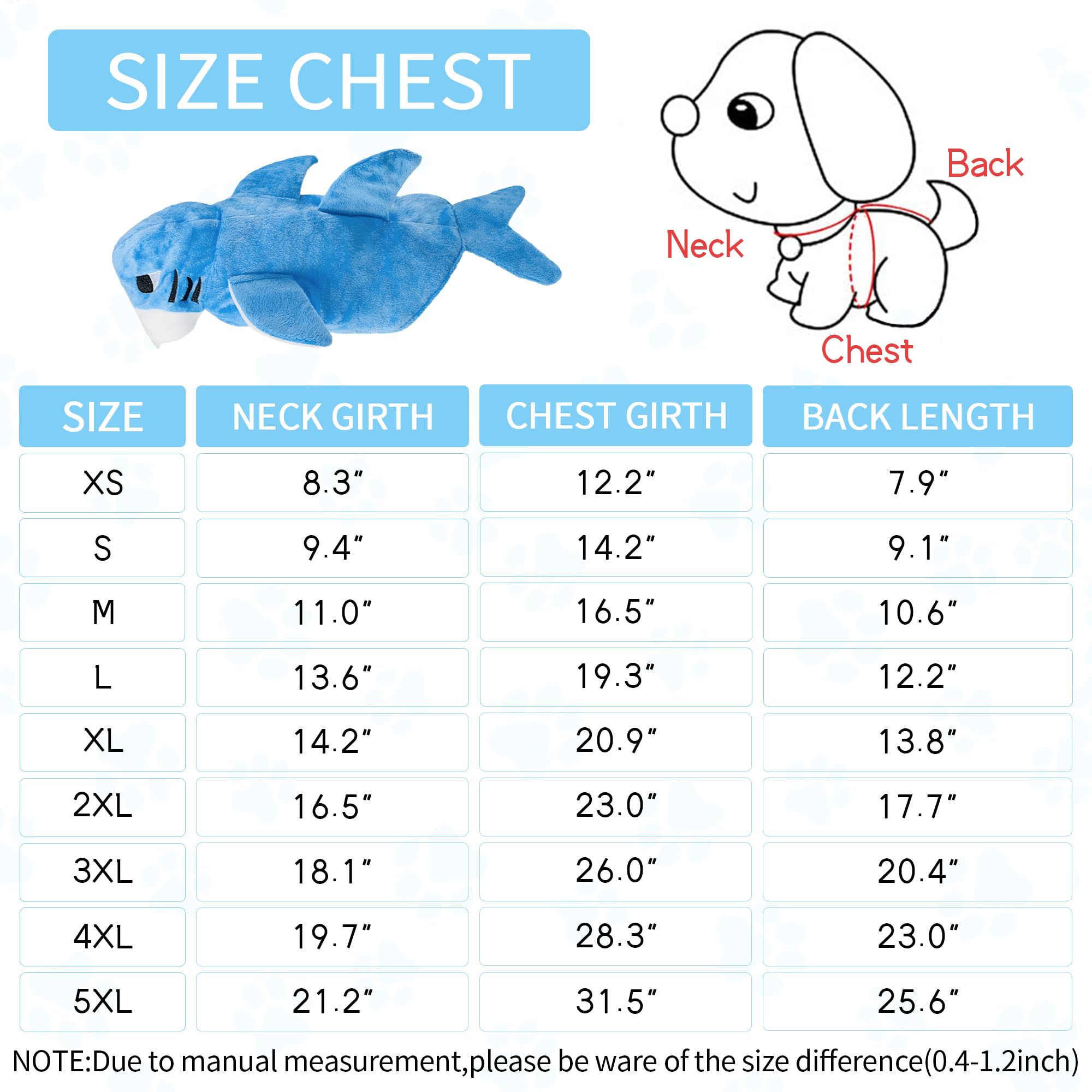Nacoco Halloween Pet Shark Costume - Dog Cute Clothes Hoodie Cat Warm Outfit Coat Apparel For Small Medium Large Dogs And Cats (Grey, L)