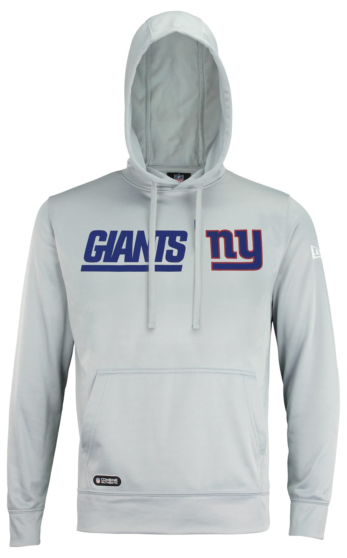New Era Nfl Mens Cool Grey Gametime Pullover Performance Hoodie, Pro Football Sweatshirt, New York Giants, Medium