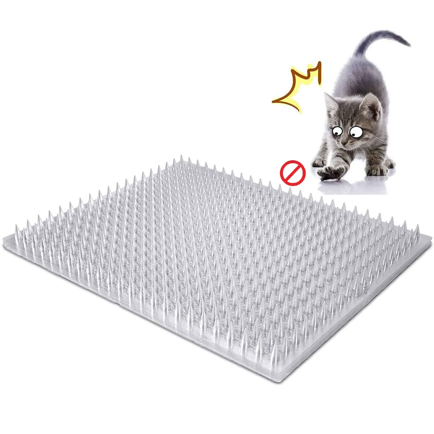 Aocoray 8 Pack Cat Deterrent Outdoor/Indoor Scat Mat, Pet Deterrent Training Mats, Keep Cats/Dogs Away Plastic Mats with Spikes,