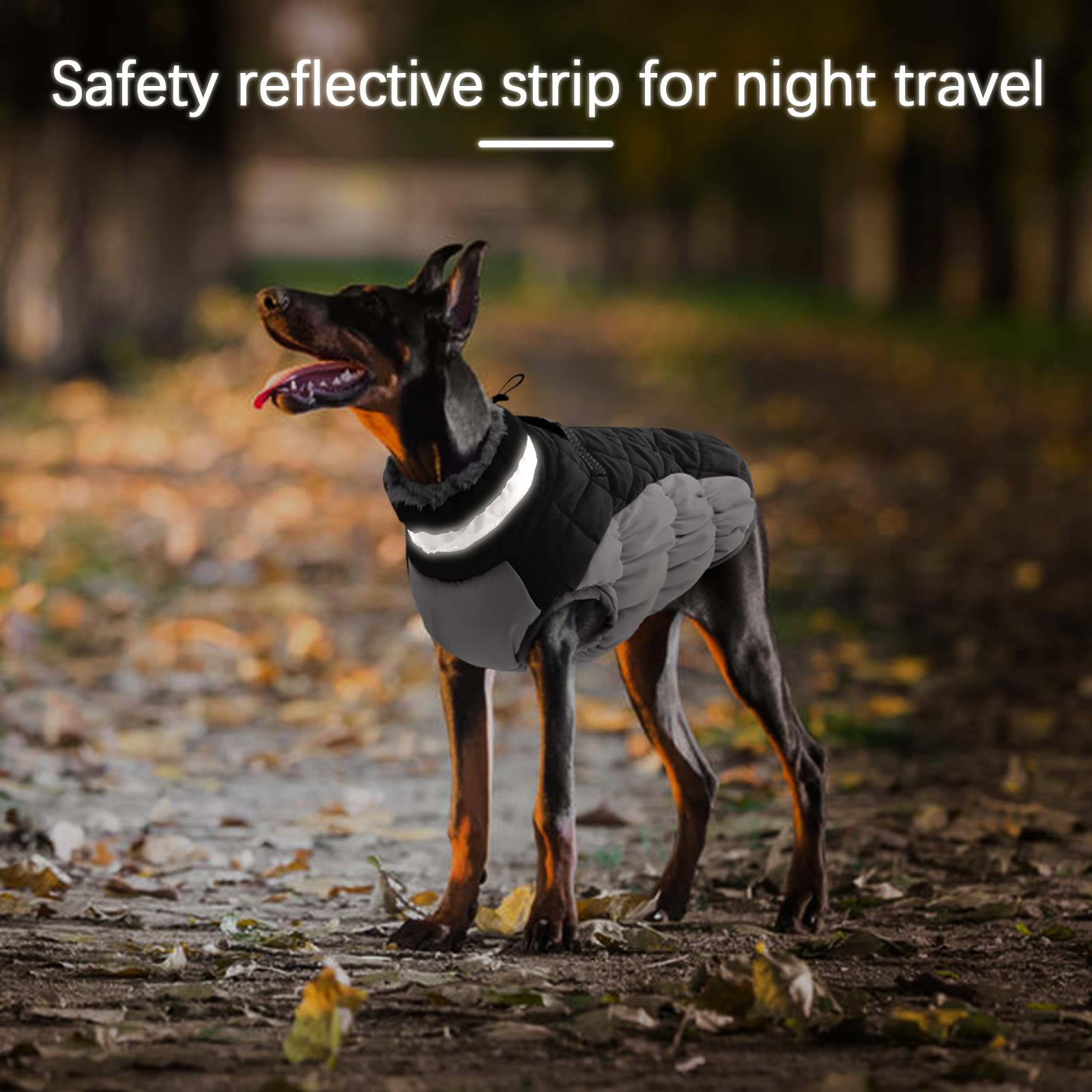 Ouobob Dog Winter Jacket Cozy Reflective Waterproof Windproof Warm Pet Garment,Comfortable Cold Weather Fleece Apparel Outfits With Zipper Closure For Small Medium Large Dogs Puppy Walking,X-Small