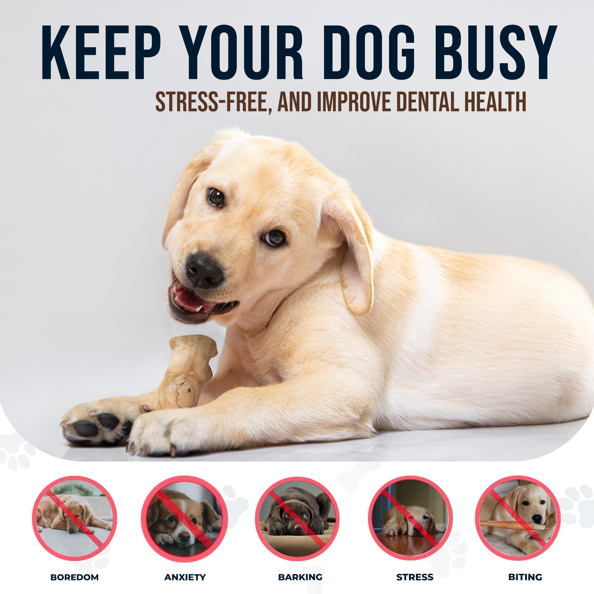 GOWGOW Gorilla Wood Dog Chew Toys - 100% Natural, Wood Chews for Dogs - Stress Relief, Teeth Cleaning & Reducing Boredom, Wood D