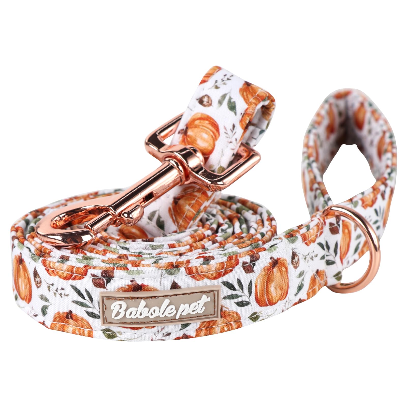 Babole Pet Halloween Dog Leash Durable Handmade Fall Leaves Pumpkin Dog Leashes With Soft Handle Manual Fall Dog Leashes Matchin