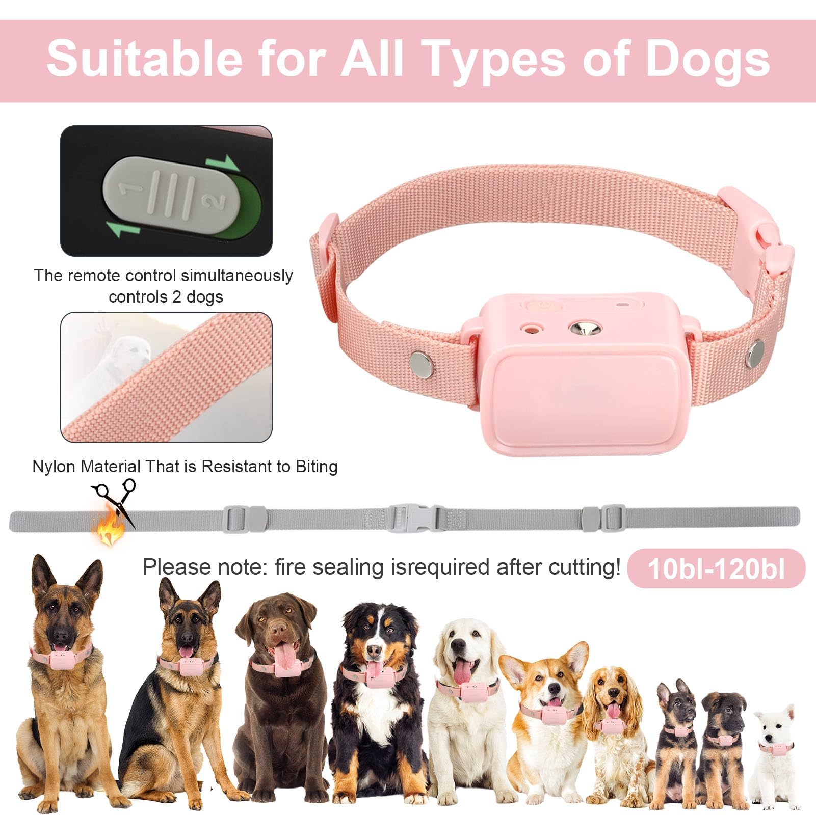 Citronella Dog Training Collar [1* Spray Refill With 2 Dog Collar] Citronella Dog Bark Collar, Spray Bark Collar Safer & Humane