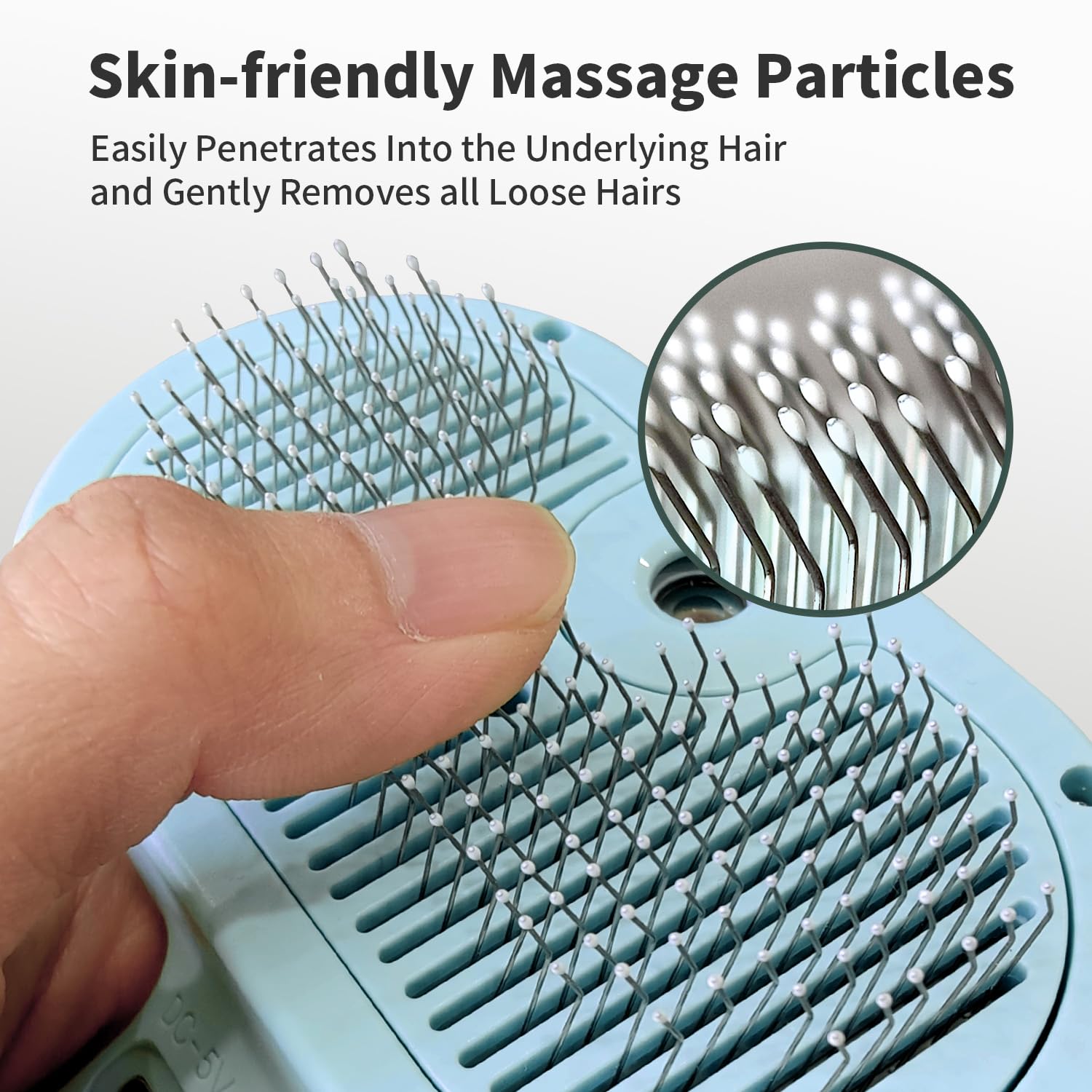 Pecait 3-In-1 Self-Cleaning Pet Brush For Shedding - Removes Static And Loose Hair From Dogs And Cats (Blue)