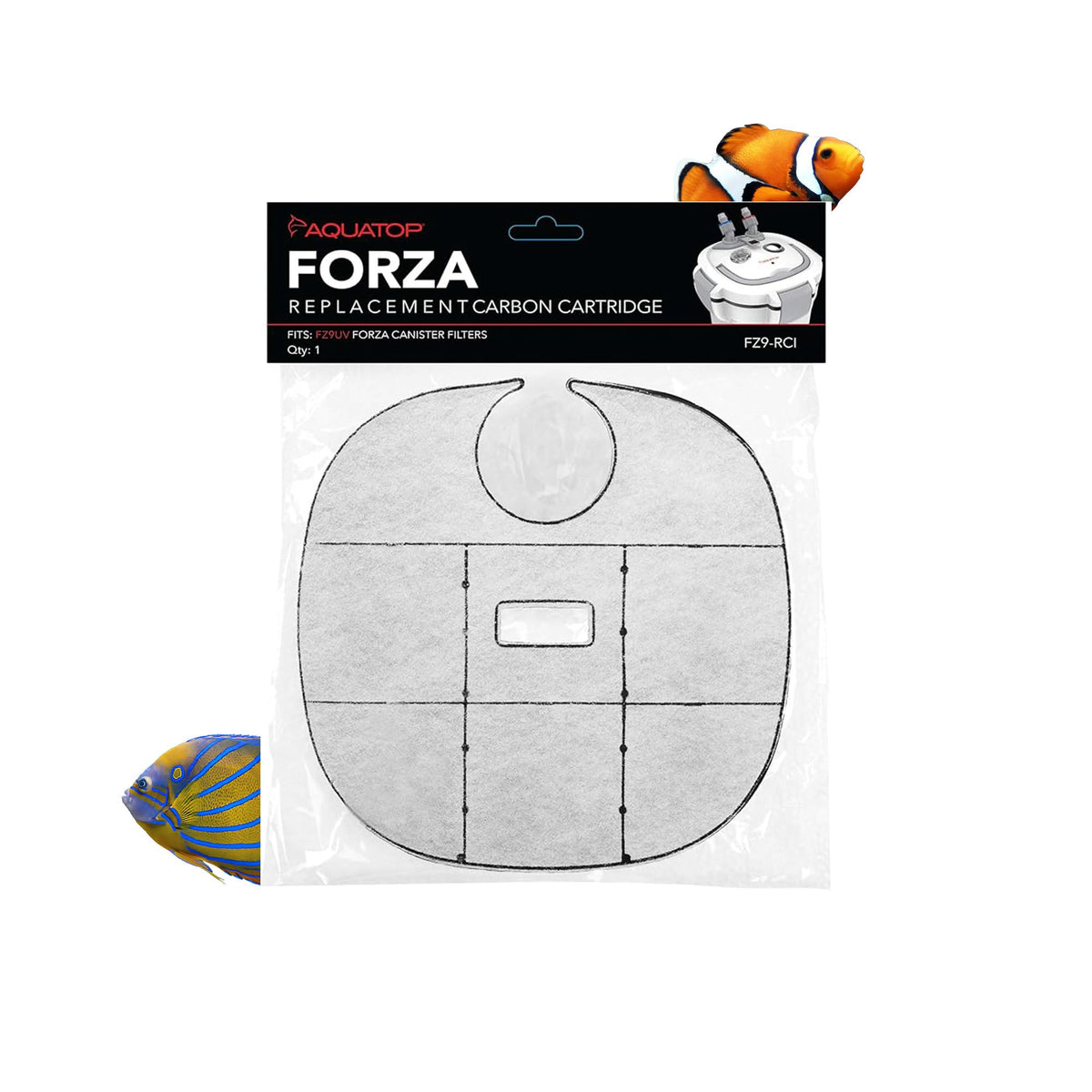 Aquatop Replacement Carbon Cartridges - Fits Forza FZ9 Canister Filters - Aquarium Filter Refills for Dirt & Waste - Crystal Cle