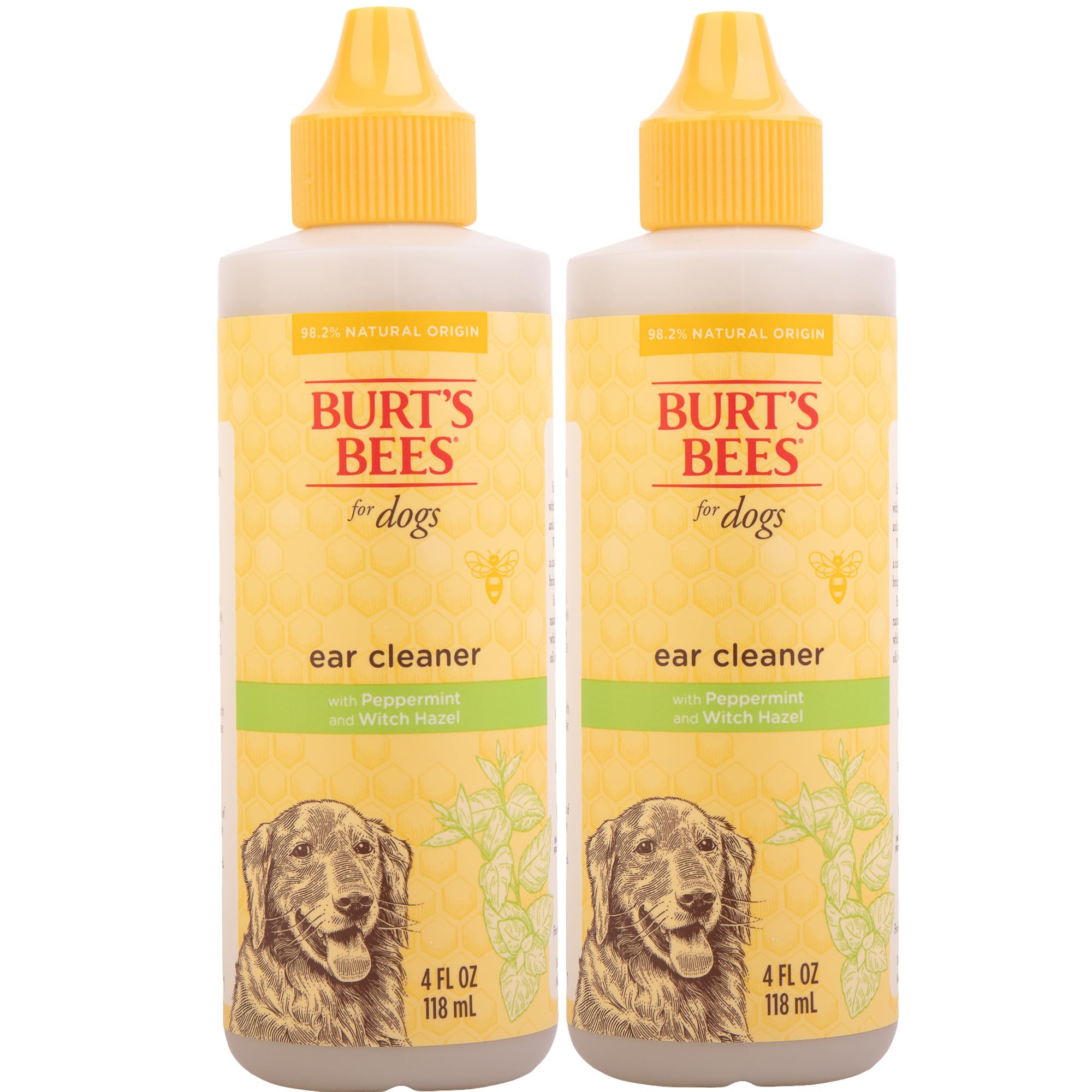 Burts Bees for Pets Ear Cleaner for Dogs with Peppermint and Witch Hazel, 99.7% Natural Origin Formulas, Dog Ears Cleanser, Cle