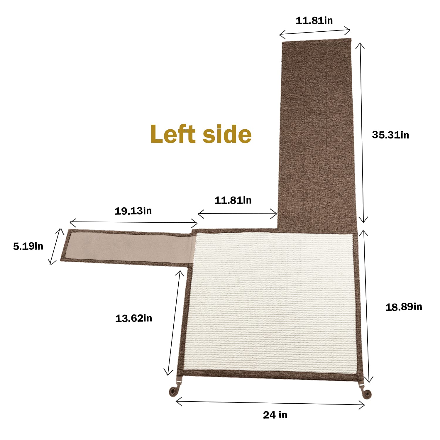 Oroonoko Cat Scratch Furniture Protector With Natural Sisal For Protecting Couch Sofa Chair Furniture Brown Color