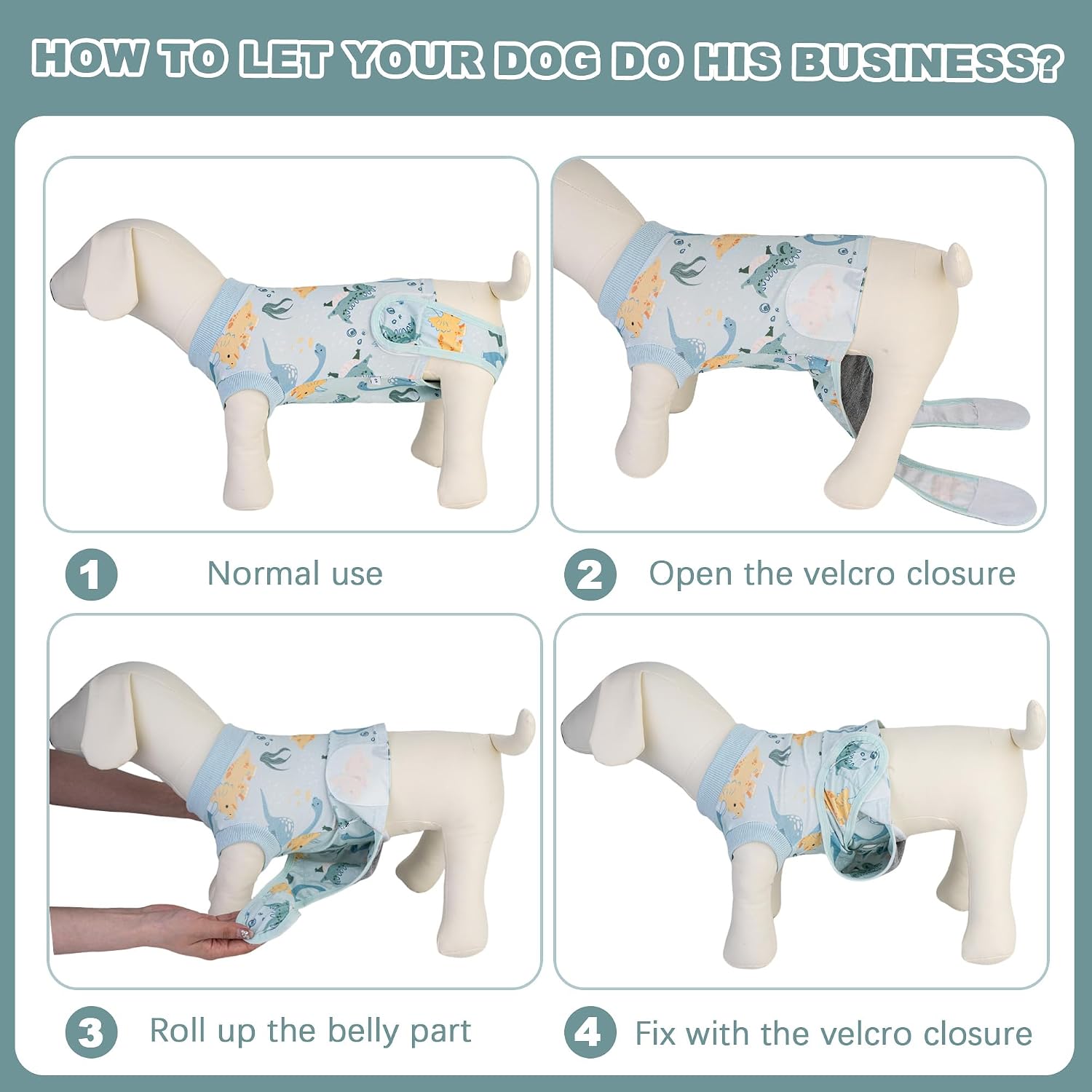 Female Dog Recovery Suit After Spay – 3 Patterns, S–2XL