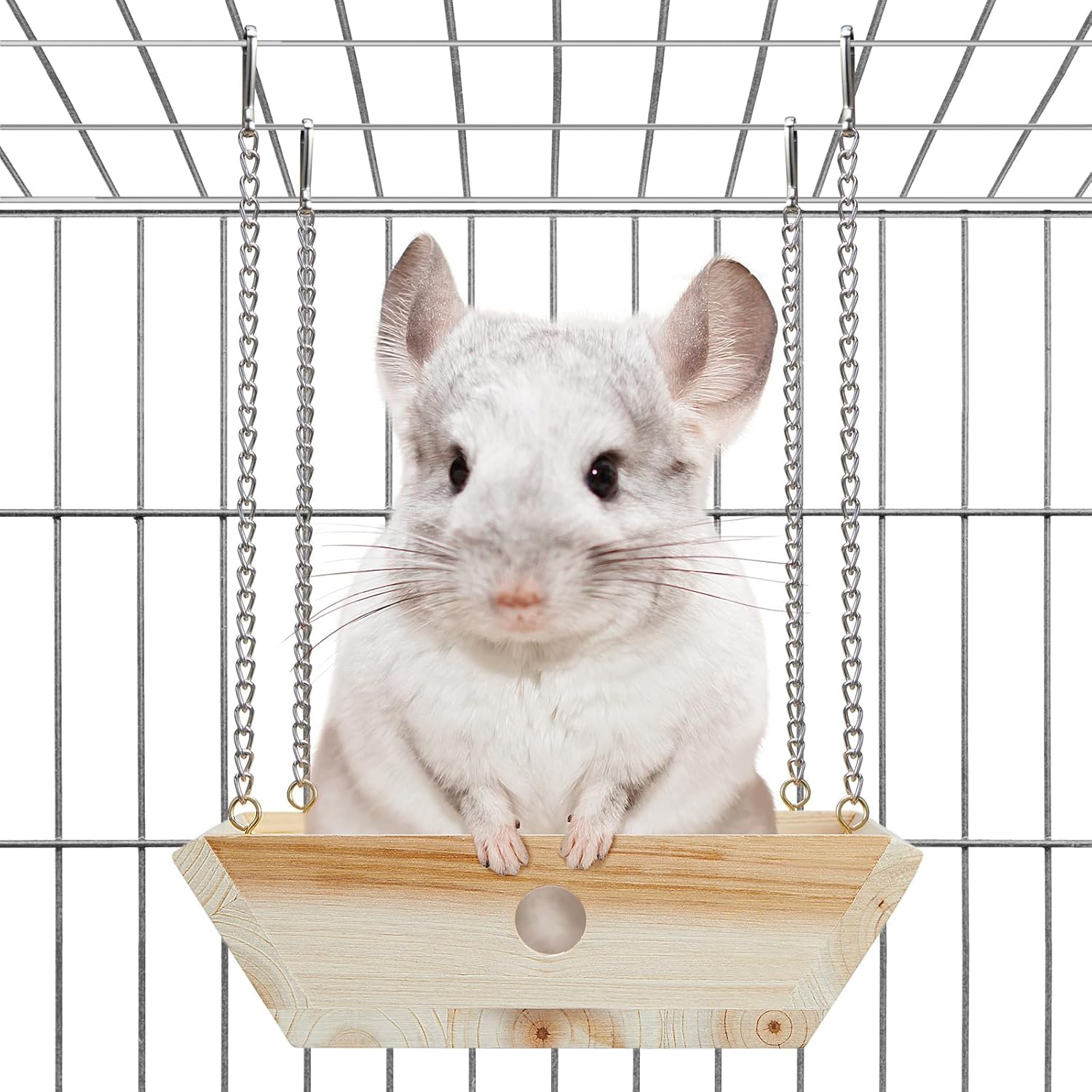 Natural Wood Chinchilla Hammock For Cage Swing, Chinchilla Bed Hanging, Wooden Chinchilla Toys And Cage Accessories, Chinchilla 