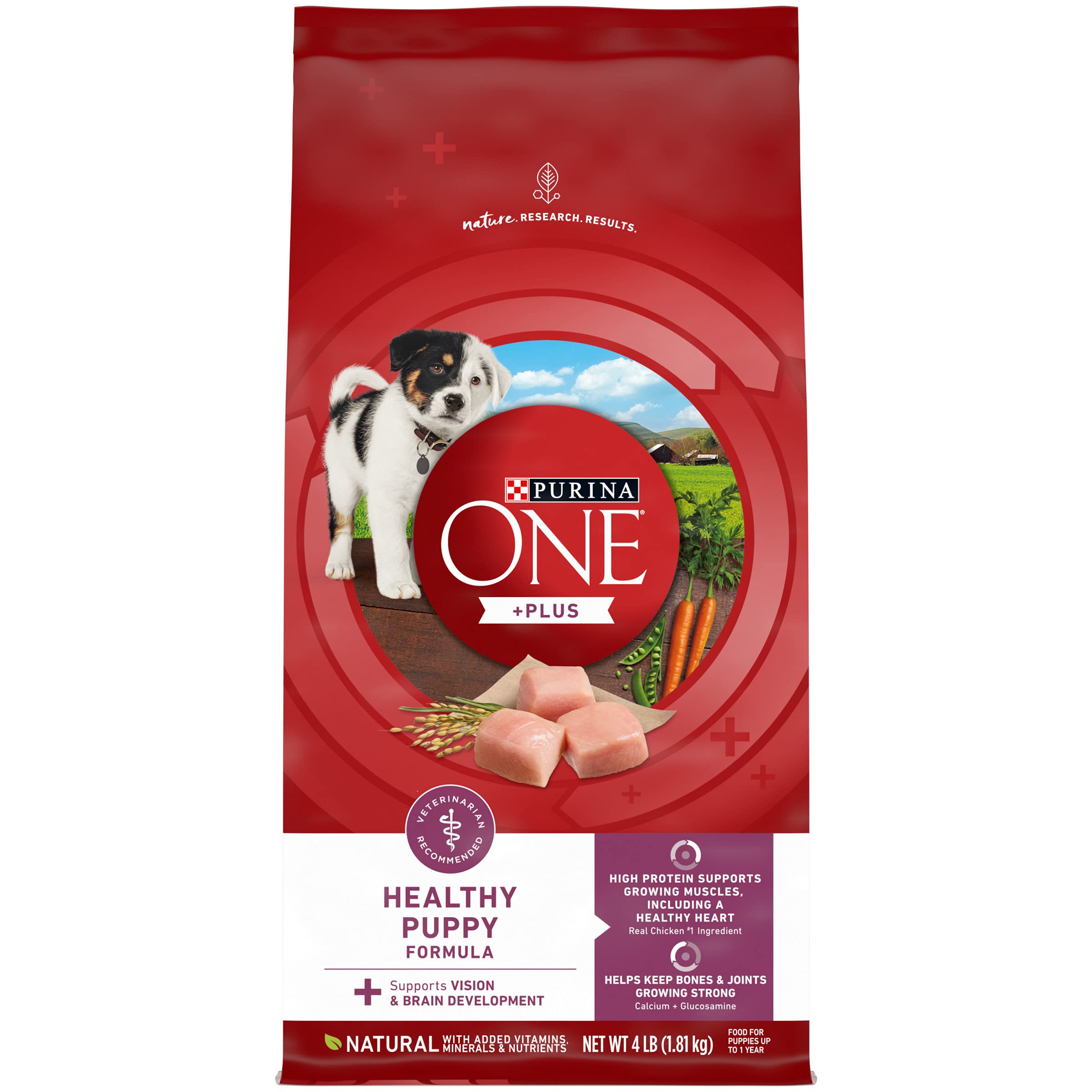 Purina ONE Plus Healthy Puppy Formula High Protein Natural Dry Puppy Food with added vitamins, minerals and nutrients - (Pack of