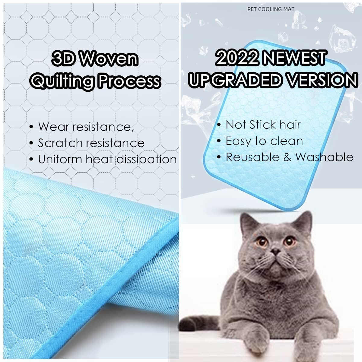 Somoya Dog Self Cooling Mat Pet Washable Cooling Pads Blanket Sleeping Kennel Mat,Ice Silk Sleep Mat Pad Non-Toxic Breathable Sl
