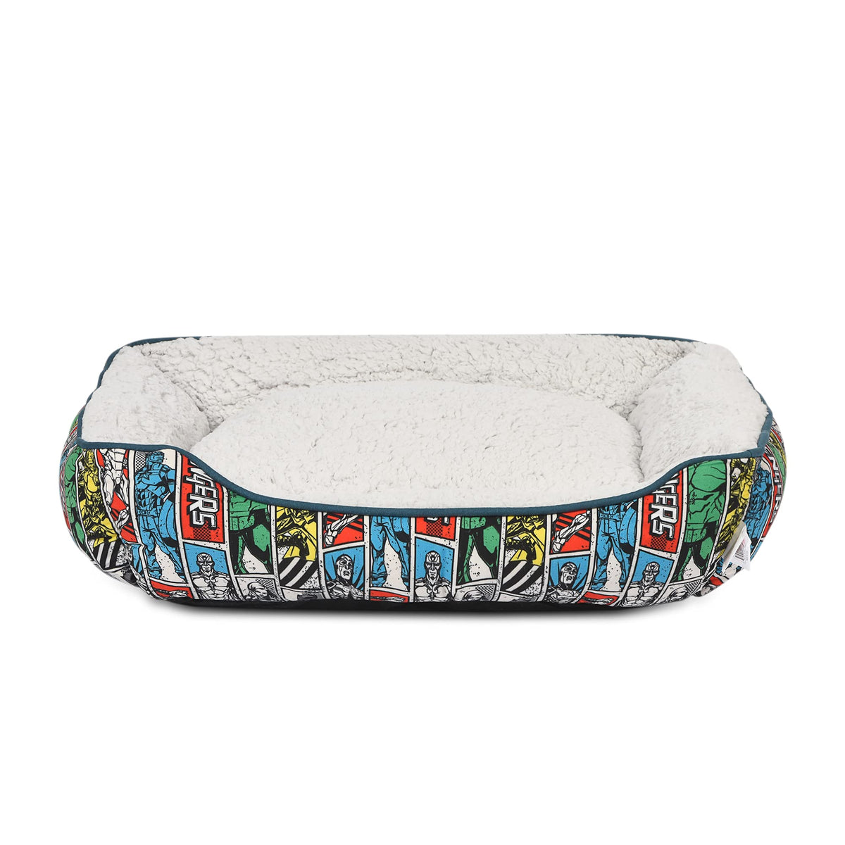 Marvel Comics The Avengers Comic Book Dog Cuddler Bed | Avengers Plush Washable Dog Bed | Elevated Dog Bed, Machine Washable Dog Bed From Marvel Avengers