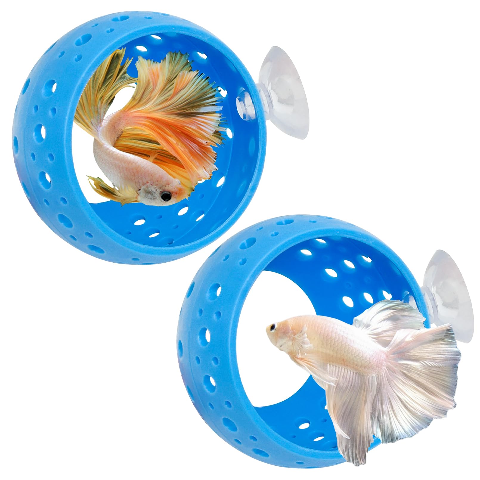 Fhiny Betta Tunnel, 2 PCS Aquarium Fish Hideout with Suction Cup Tank Tunnel Shrimp Cave Aquarium Ornament Fish Tank Accessories