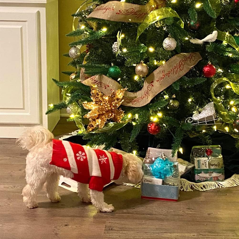 Nacoco Dog Snow Sweaters Snowman Sweaters Xmas Dog Holiday Sweaters New Year Christmas Sweater Pet Clothes For Small Dog And Cat (Snow,Xxs)