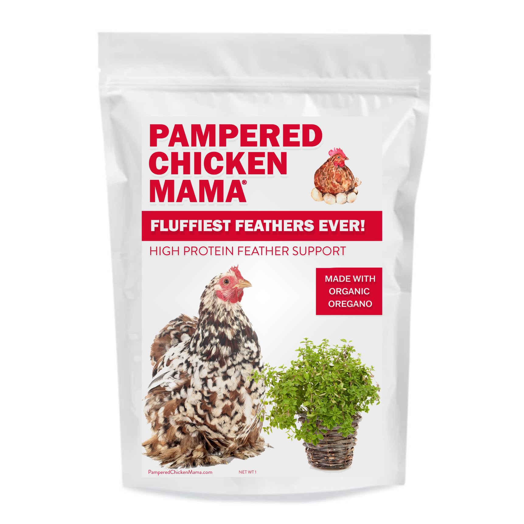 Pampered Chicken Mama Backyard Chicken Supplement Treat: Fluffiest Feathers Ever Backyard Chicken Feed and Supplies for Healthy 