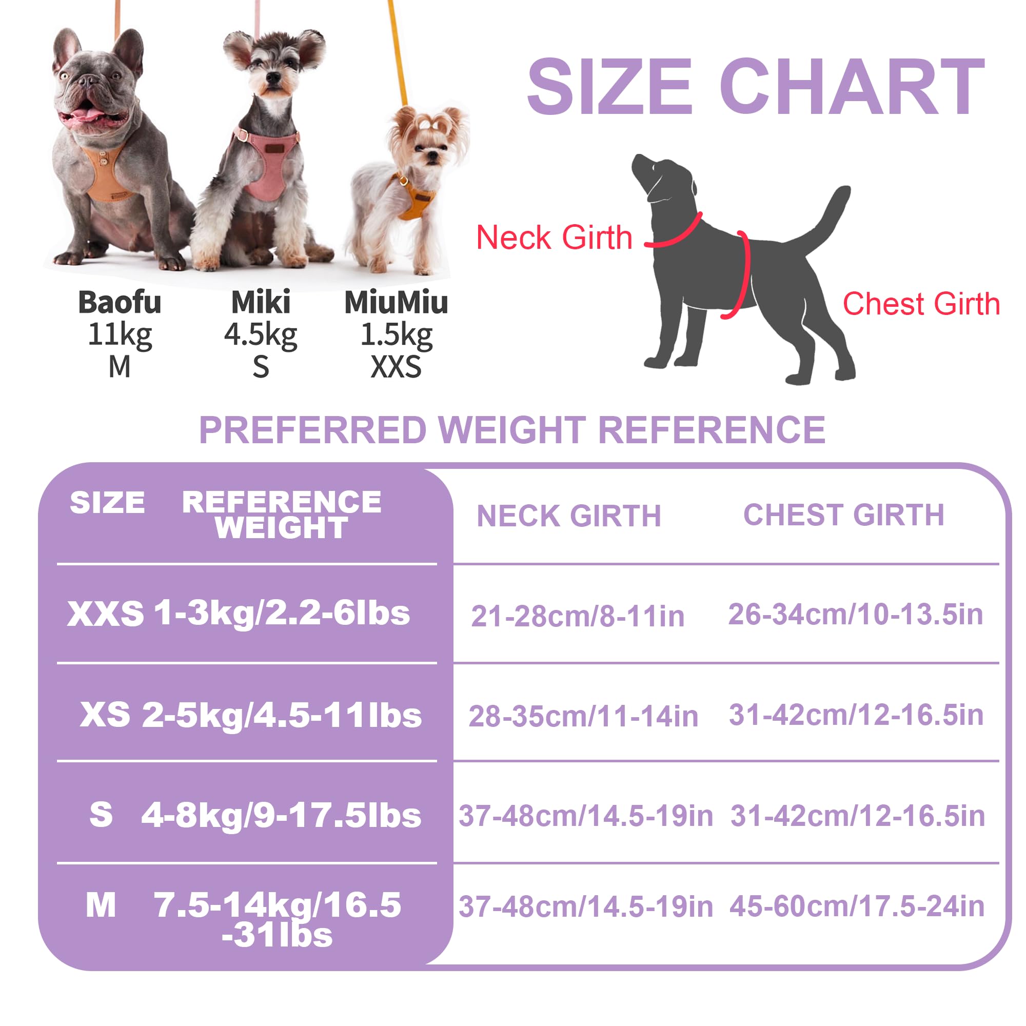 No Pull Dog Harness with Multifunction Dog Leash,Soft Adjustable No Choke Escape Proof Pet Harness Vest for Medium Dogs or Large