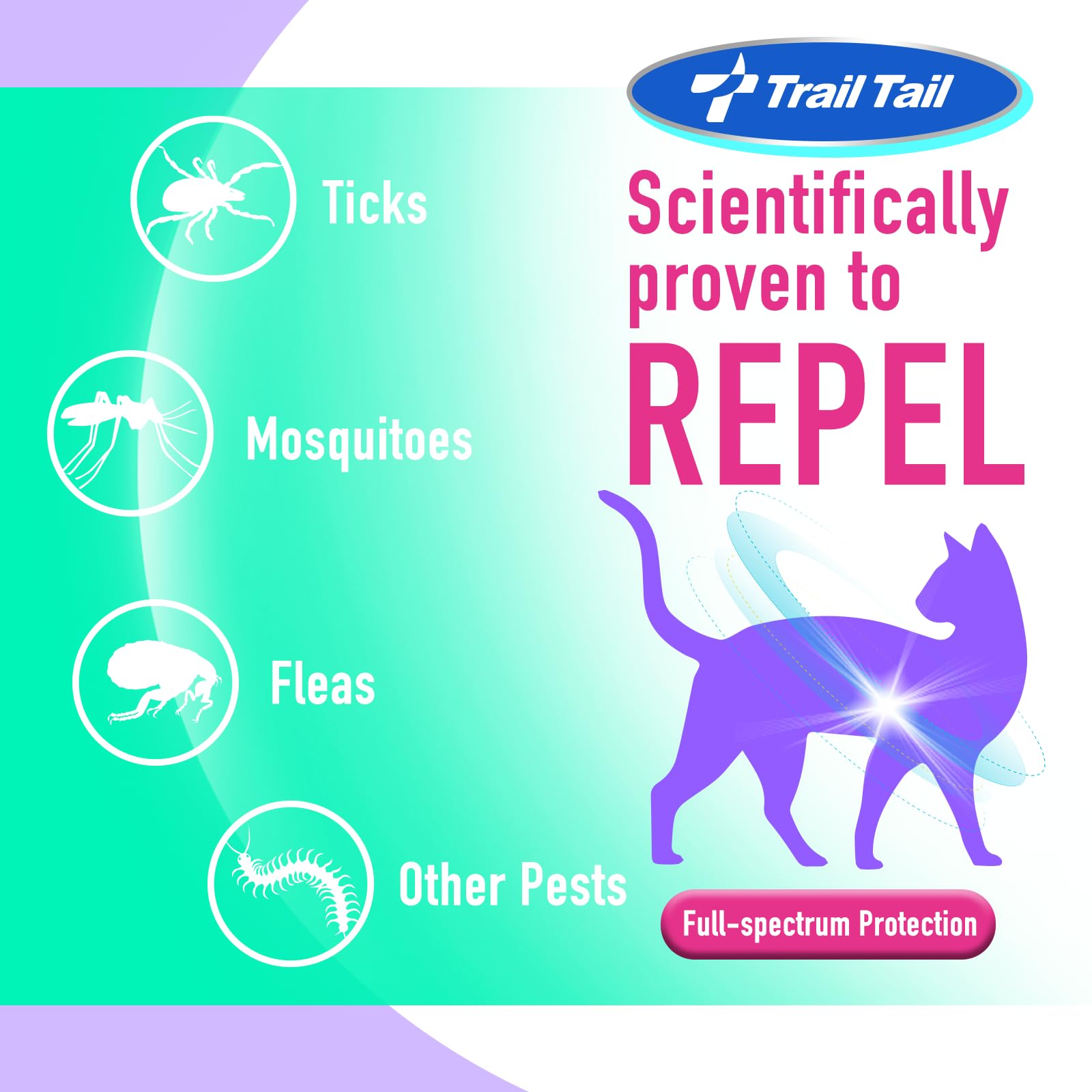 Flea and Tick Collar for Cats - Natural Essential Oil Formula, 60 Days Protection, Waterproof & Adjustable Flea Collar for Small