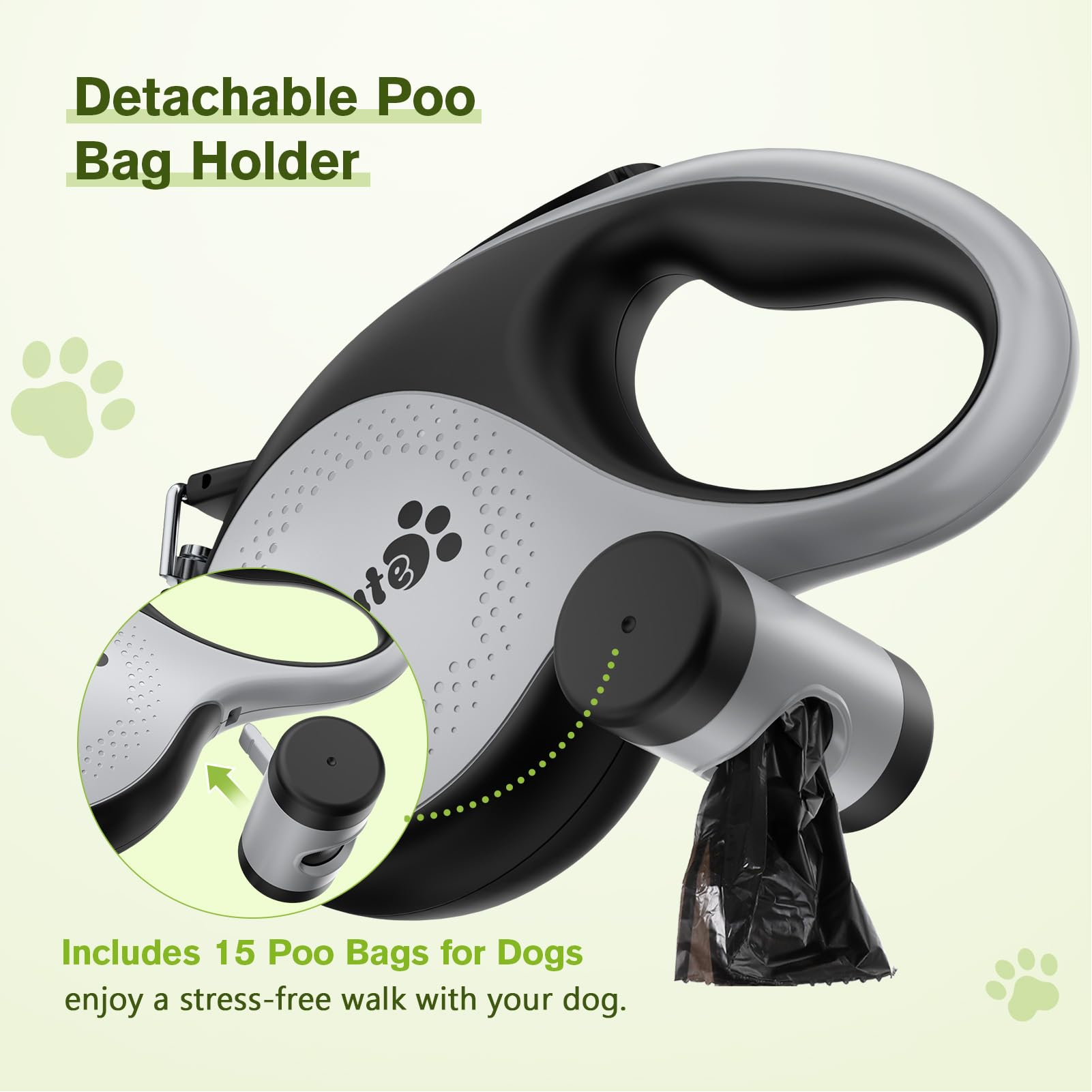 Pecute 26 ft Retractable Dog Leash, 360 Tangle-Free, Nylonup Leash, Heavy Duty Dog Leash with Anti-Slip Handle, Retractable Dog