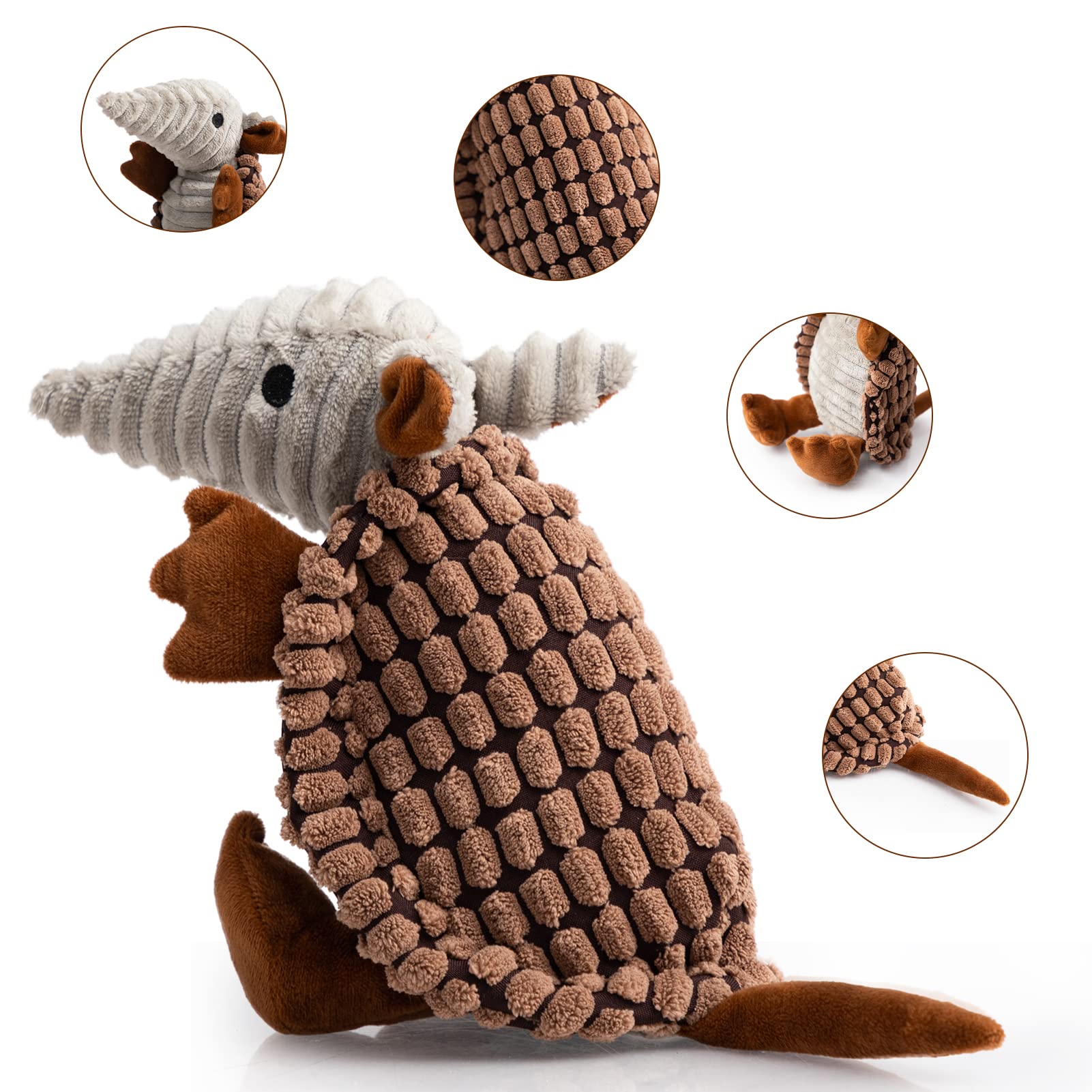 Hollypet Dog Toys-Squeaky Dog Toys-Large Dog Toys-Plush Dog Toys-Big Dog Toys-Stuffed Dog Toys-Durable Dog Toys-Puppy Chew Toys-Dog Chew Toys For Small, Medium, Large Dogs, Brown