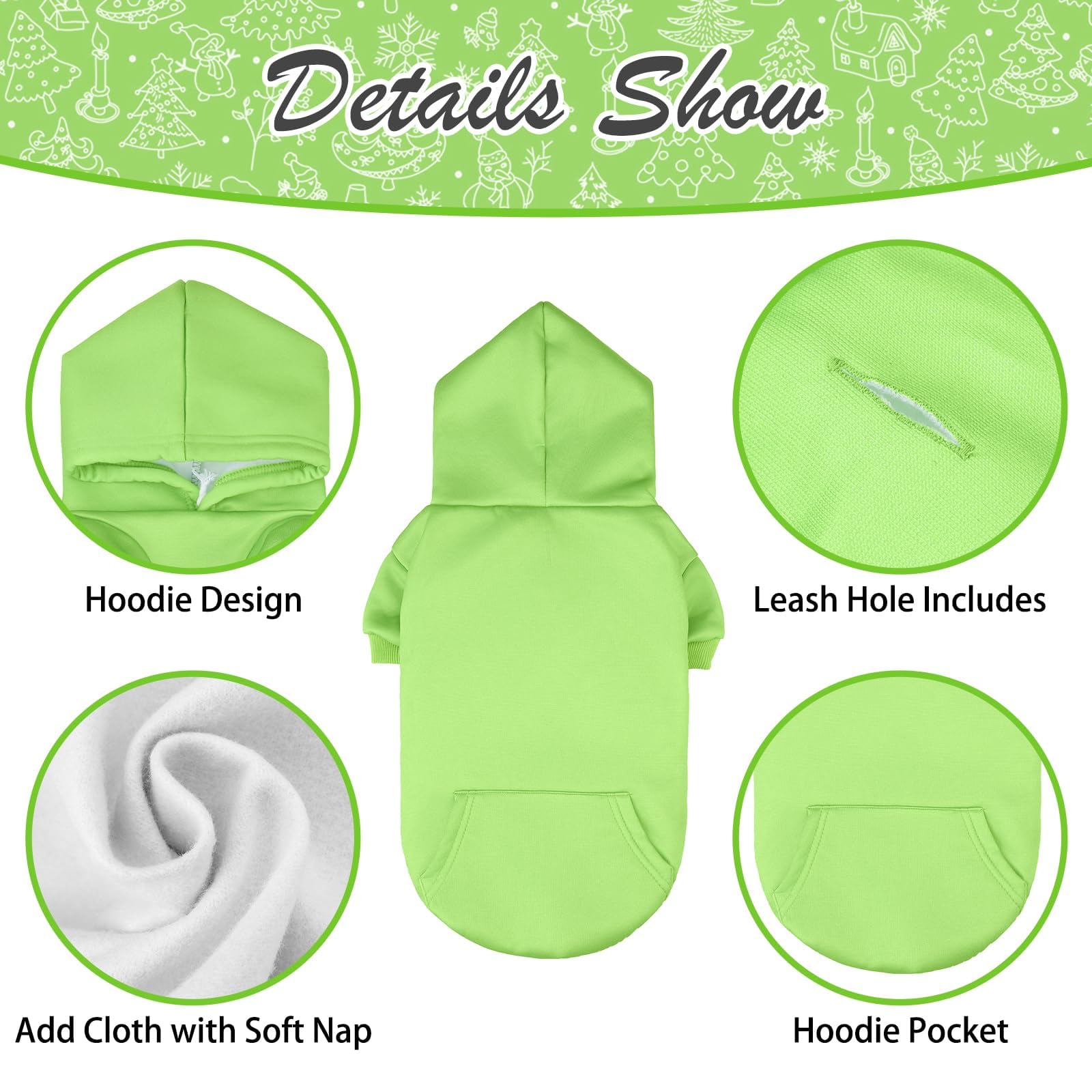 Kooltail Basic Dog Hoodie - Soft & Warm Dog Hoodie Sweater With Leash Hole And Pocket, Dog Winter Coat, Cold Weather Clothes Swe