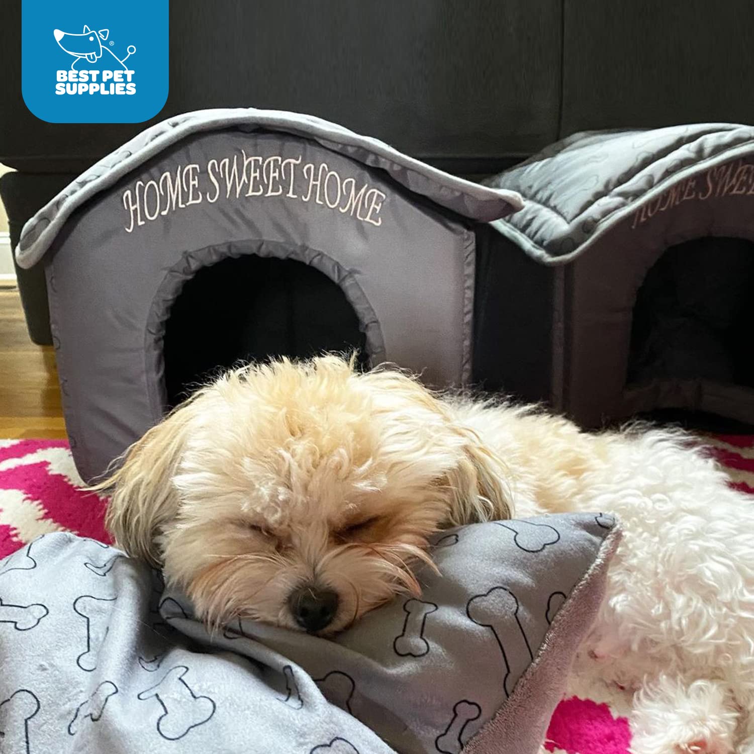 Best Pet Supplies Portable Indoor Pet House - Perfect For Cats & Small Dogs, Easy To Assemble - Silver