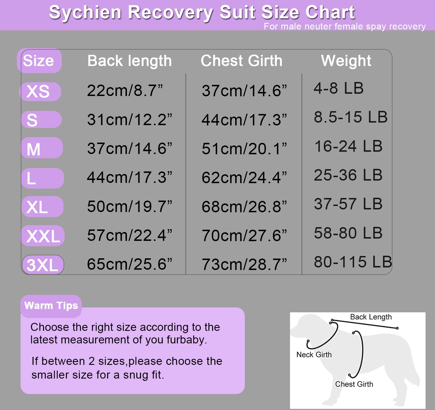 Sychien Dog Surgery Recovery Suit For Female Spay,Large Surgical Recovery Onesie,Anti Licking Wound Sutures Incision Protect Sui