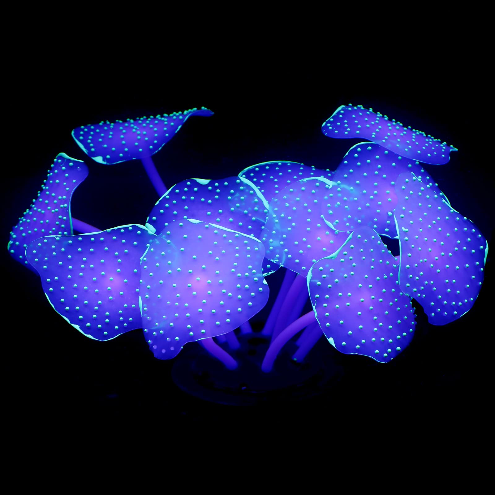 Uniclife Silicone Coral Plant Decorations Glowing Artificial Ornament For Fish Tank Aquarium, Green, Ball Shape