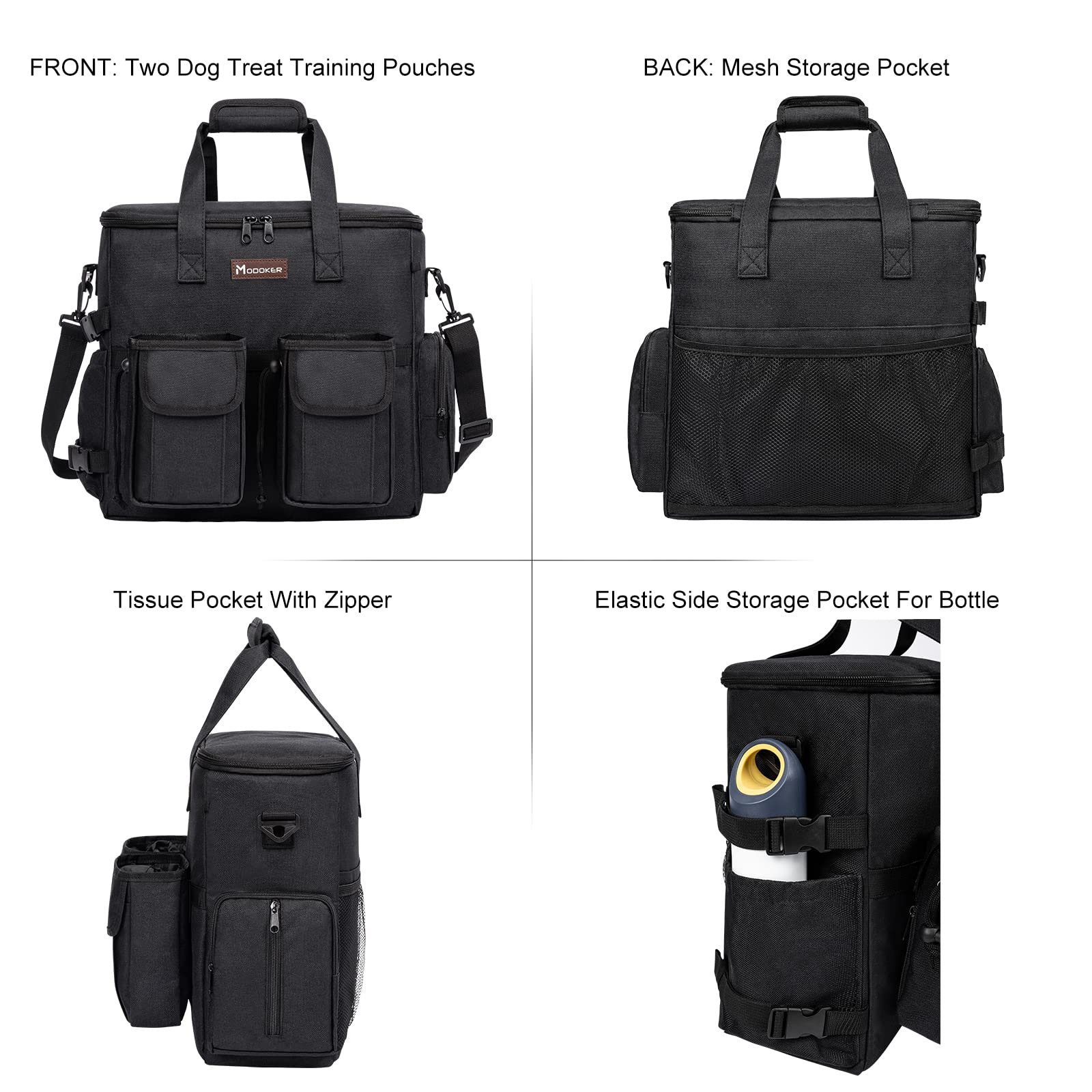 Dog Travel Bag, Airline Approved Pet Travel Bag with 2 Dog Treat Training Pouches for Weekend Pet Travel Supplies & Accessories,