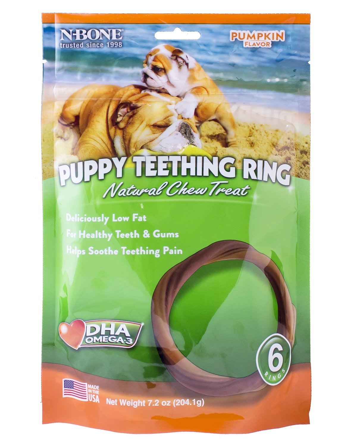 NBone Puppy Teething Ring Pumpkin Flavor (12 Pack)