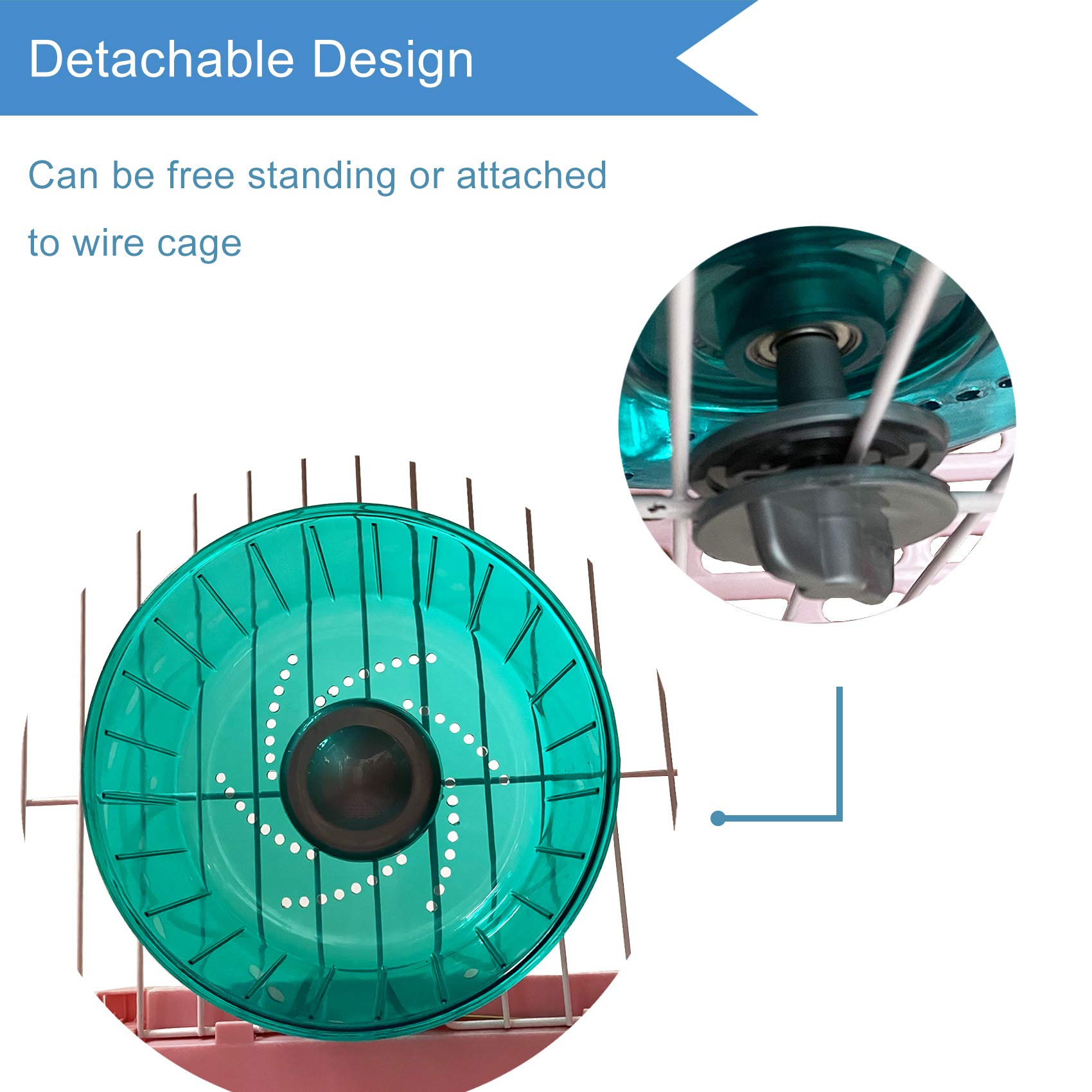 Petest Hamster Exercise Wheel, Silent Spinner Hamster Running Wheels, Diameter 6.7 Inch, Green