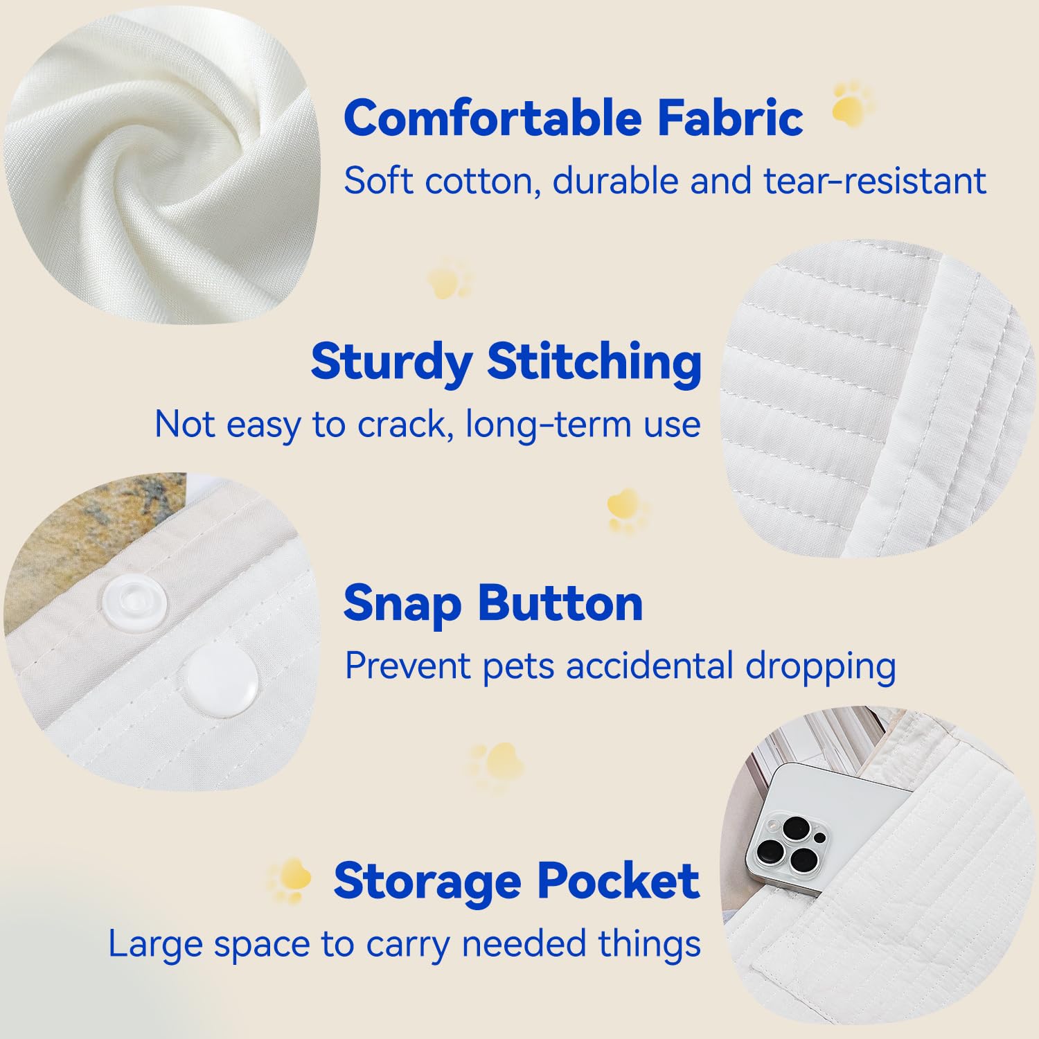 Pawaboo Dog Sling Carrier For Small Dogs Cats, Ultra-Comfortable Dog Carrier Sling Up To 10Lbs, Hand-Free Widened Strap Dog Purs