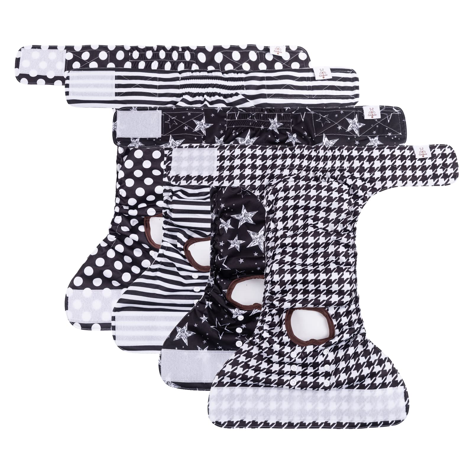 Cutebone Washable Female Dog Diapers 4 Pack Reusable Doggie Heat Diapers For Period Fmg01Xl