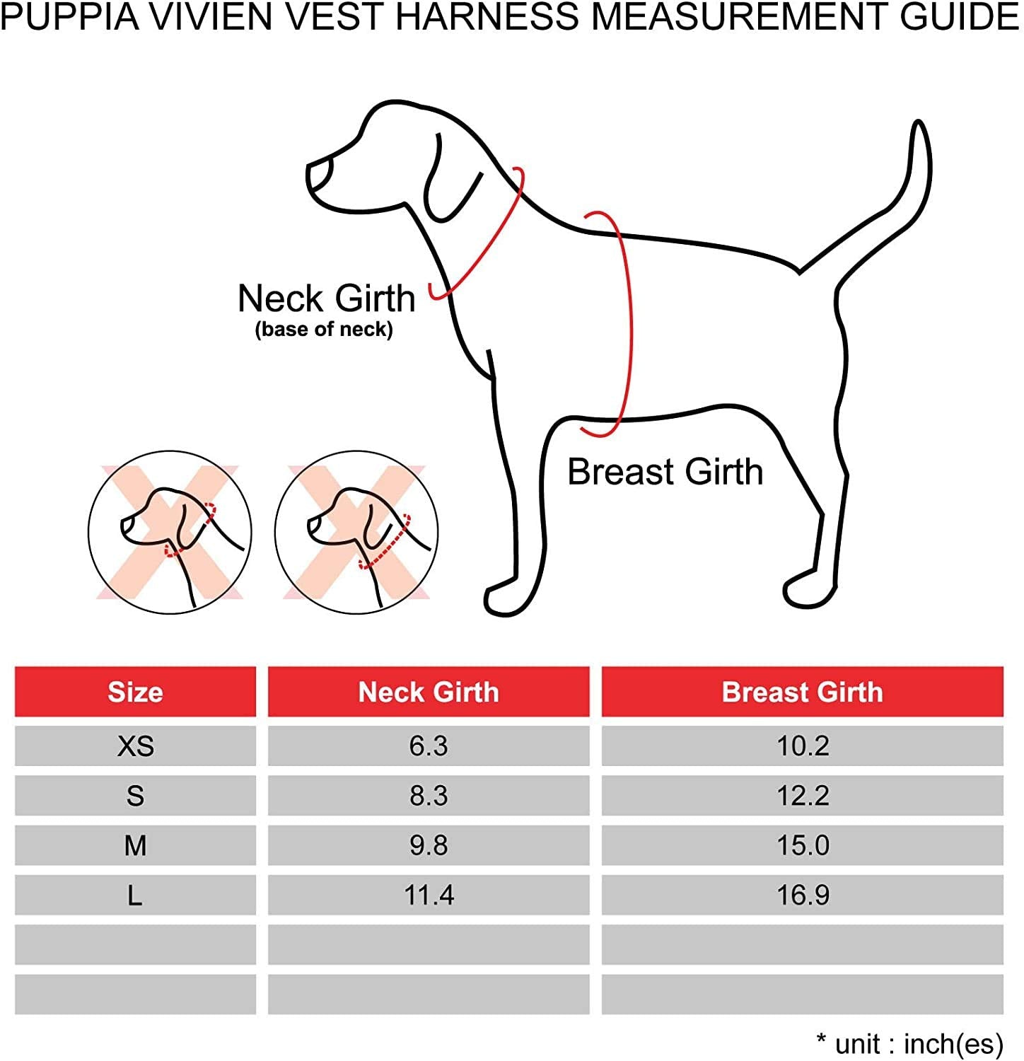 Puppia Vivien Vest Dog Harness Step-In All Season Mesh Cute No Pull No Choke Walking Training For Small Dog, Red, Large