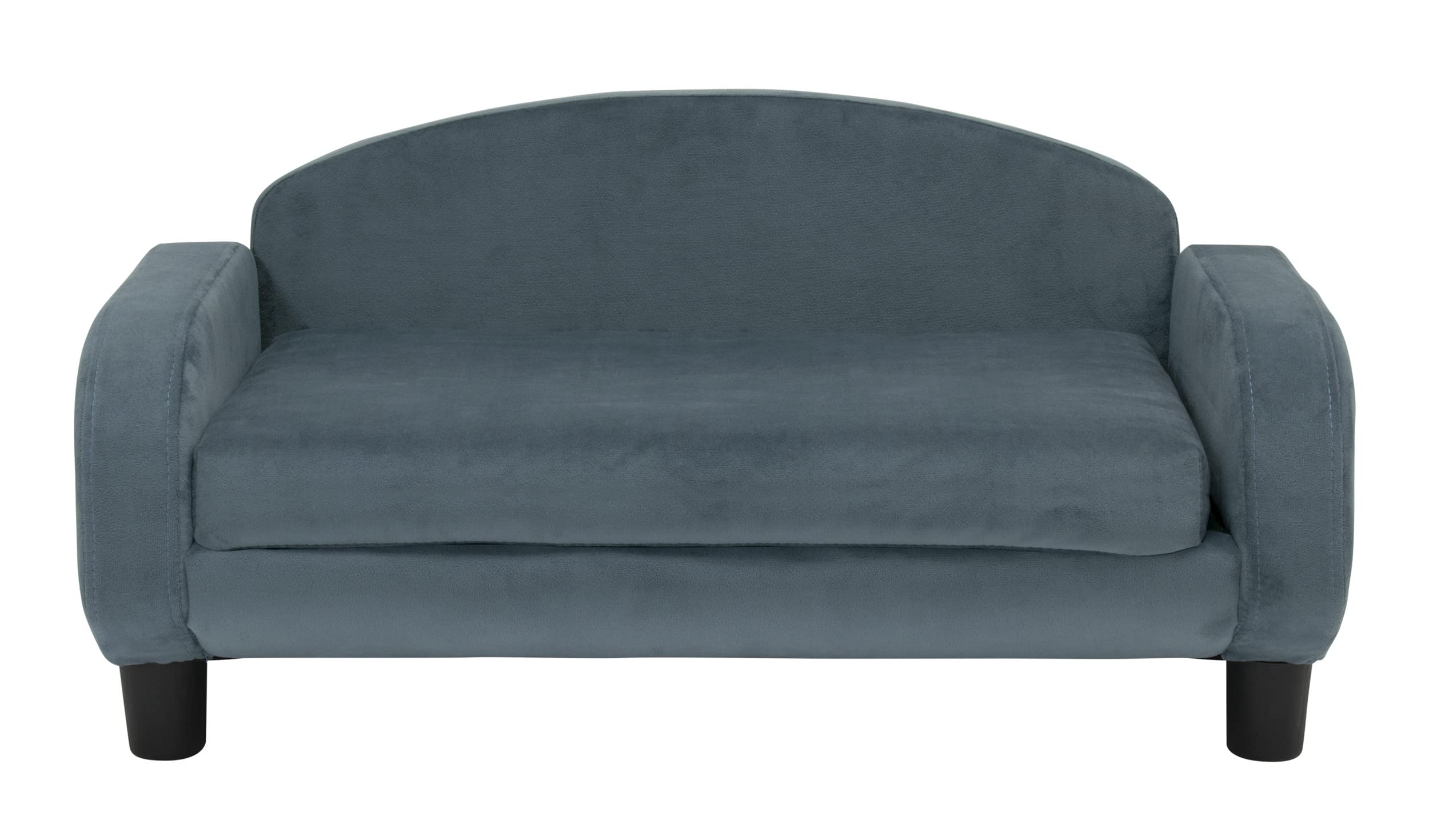 Paws & Purrs Modern Pet Sofa 31.5 Wide Low Back Lounging Bed with Removable Mattress Cover in Espresso/Cornflower