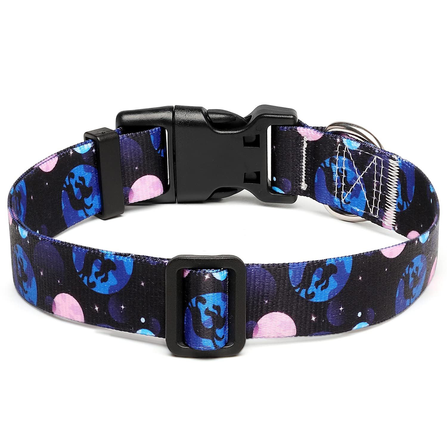 Mercano Adjustable Dog Collar - Special Design Patterns, Soft Nylon Comfortable Durable Pet Collar For Small Medium Large Dogs (S, Night Sky)