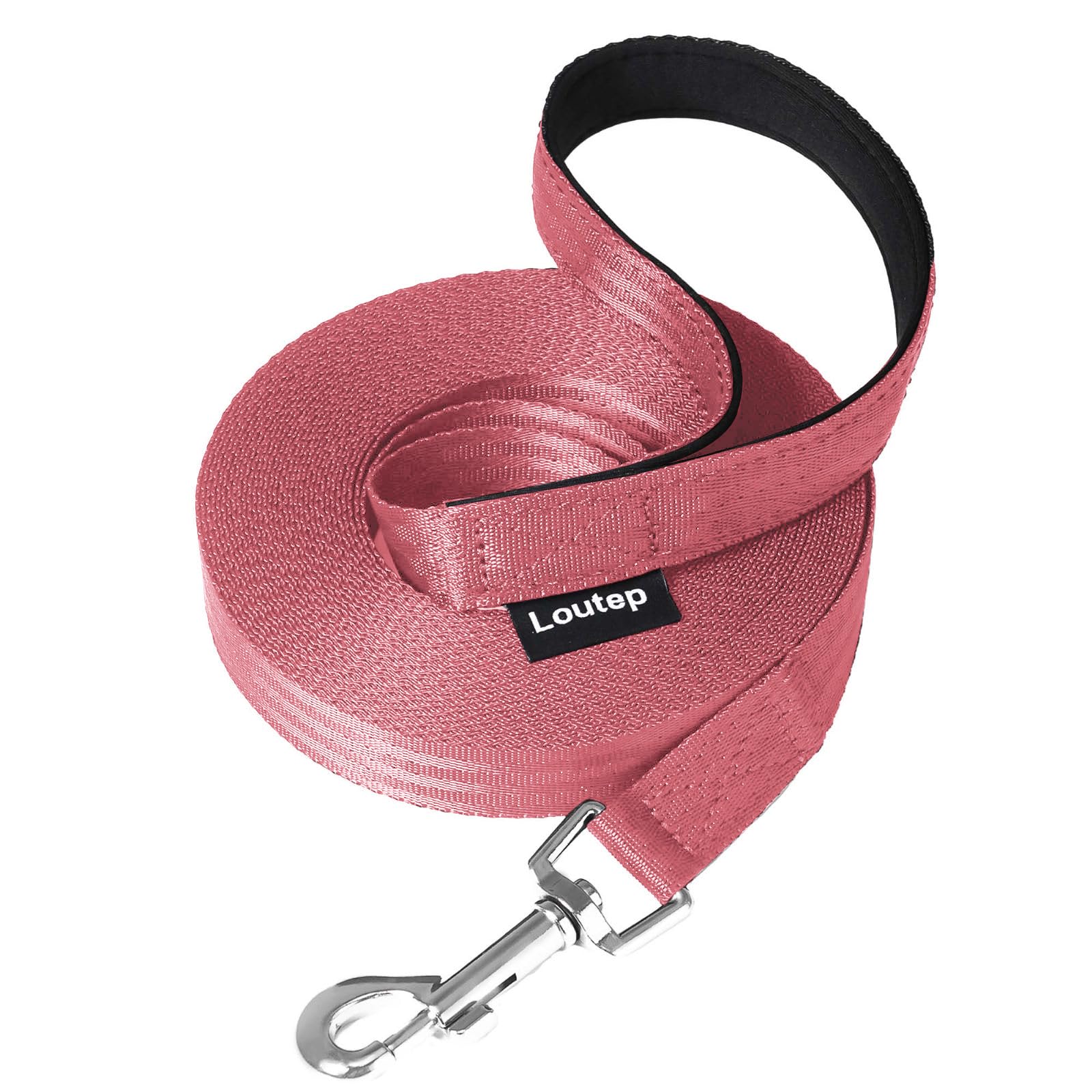 Loutep Dog Training Leash 15ft 20ft 30ft 50ft 100ft - Extra Long Dog Leash Heavy Duty with Padded Handle for Small Medium & Larg