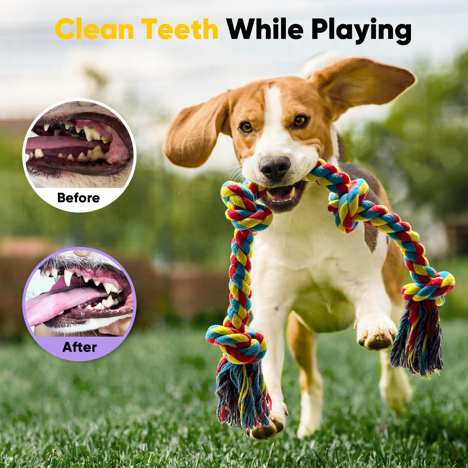 Petbobi Small Dog Rope Toy - Durable Premium Cotton For Teething, Interactive Tug Of War To Keep Them Busy, Best Indestructible