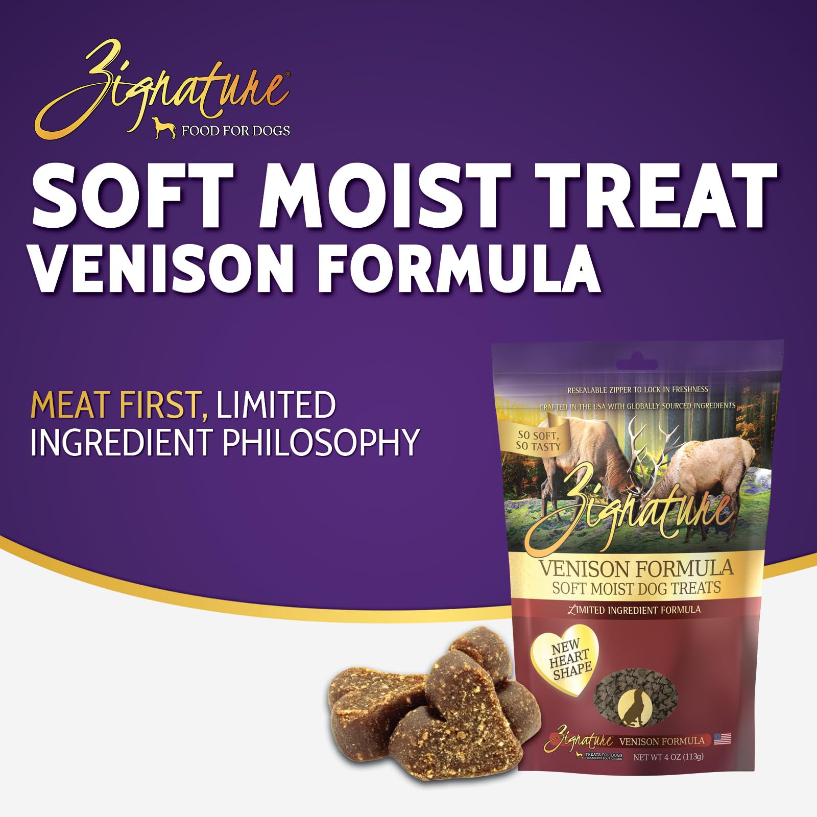Zignature Venison Soft Moist Treats for Dogs