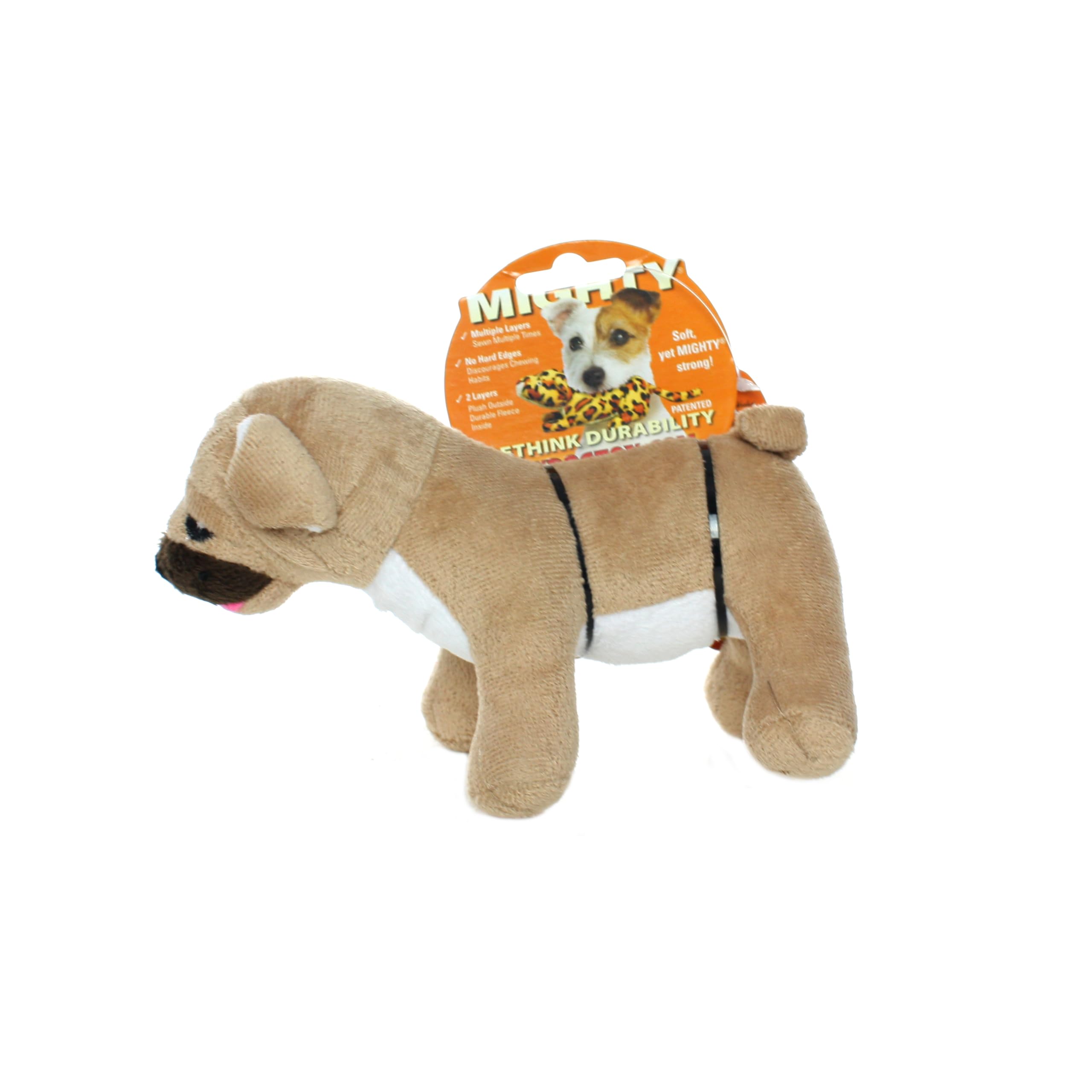MIGHTY- Farm Junior Pug- Squeaker-Multiple Layers. Made Durable, Strong & Tough. Interactive Play Dog Toy (Tug, Toss & Fetch). M