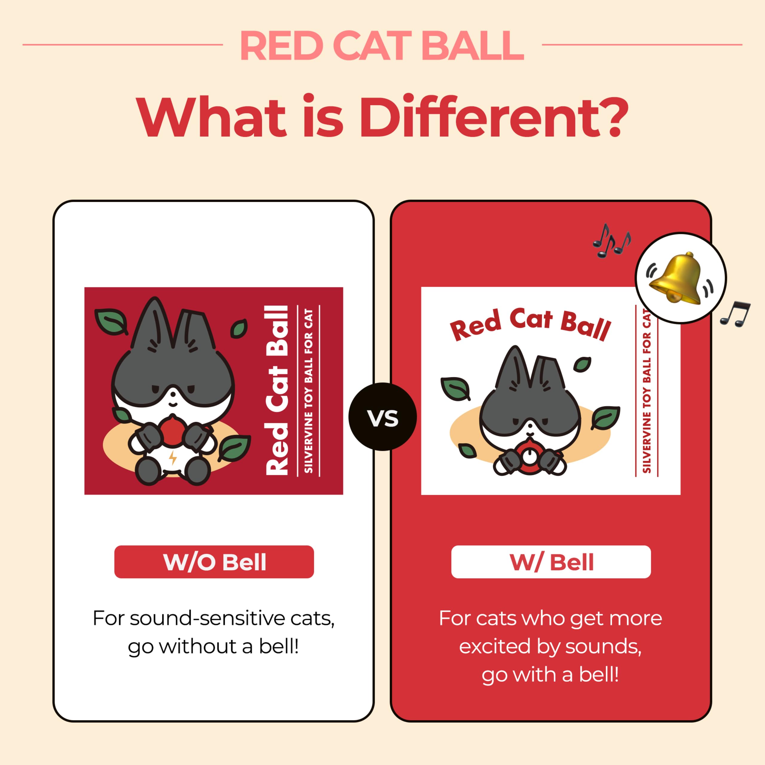 Jayu Pet Red Cat Ball [W/Bell Version] - Handmade Silvervine Cat Toy With Catnip, Interactive Matatabi Ball For Indoor Cats & Ki