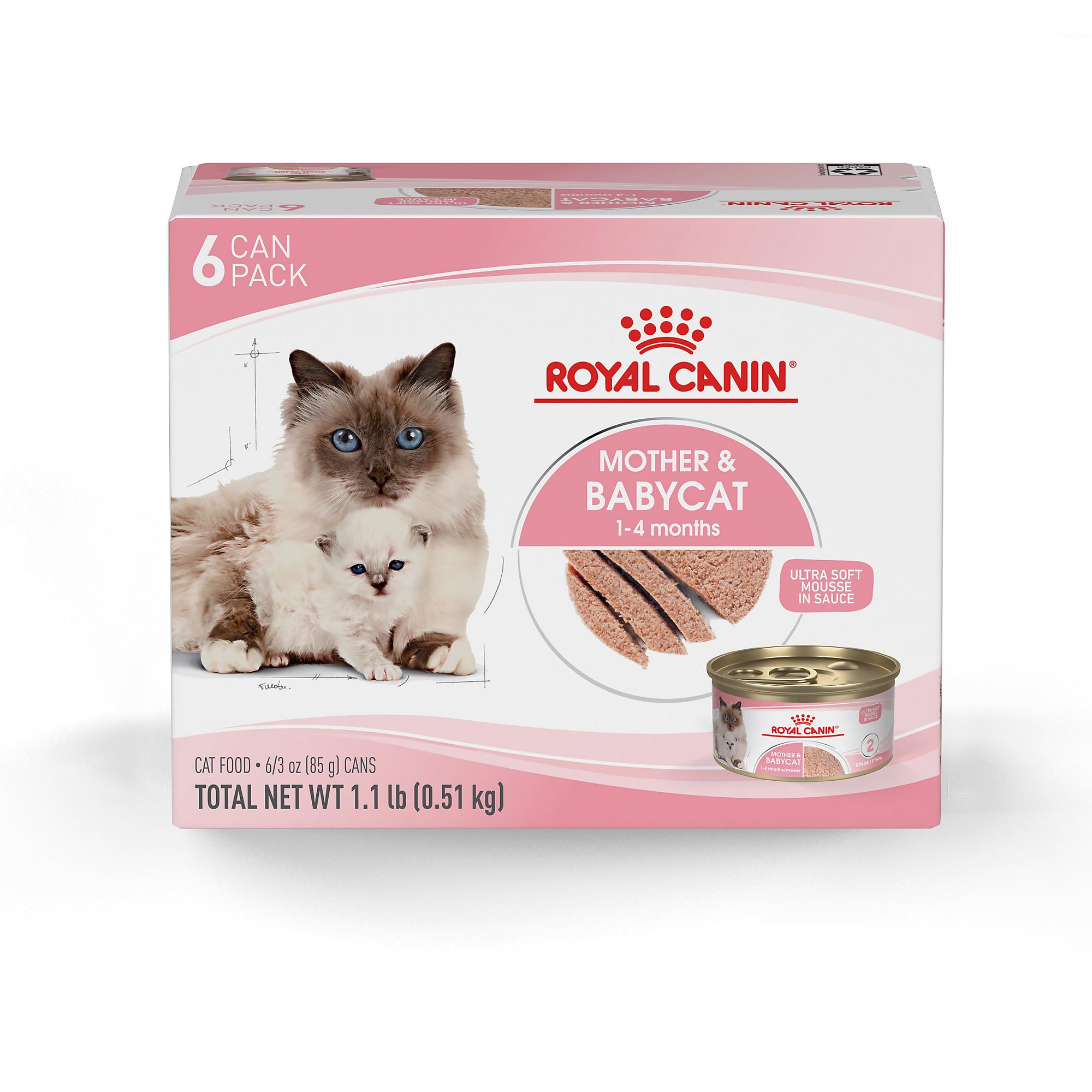 Royal Canin Feline Health Nutrition Mother & Babycat Ultra Soft Mousse in Sauce Wet Canned Cat Food, Supports Healthy Digestion