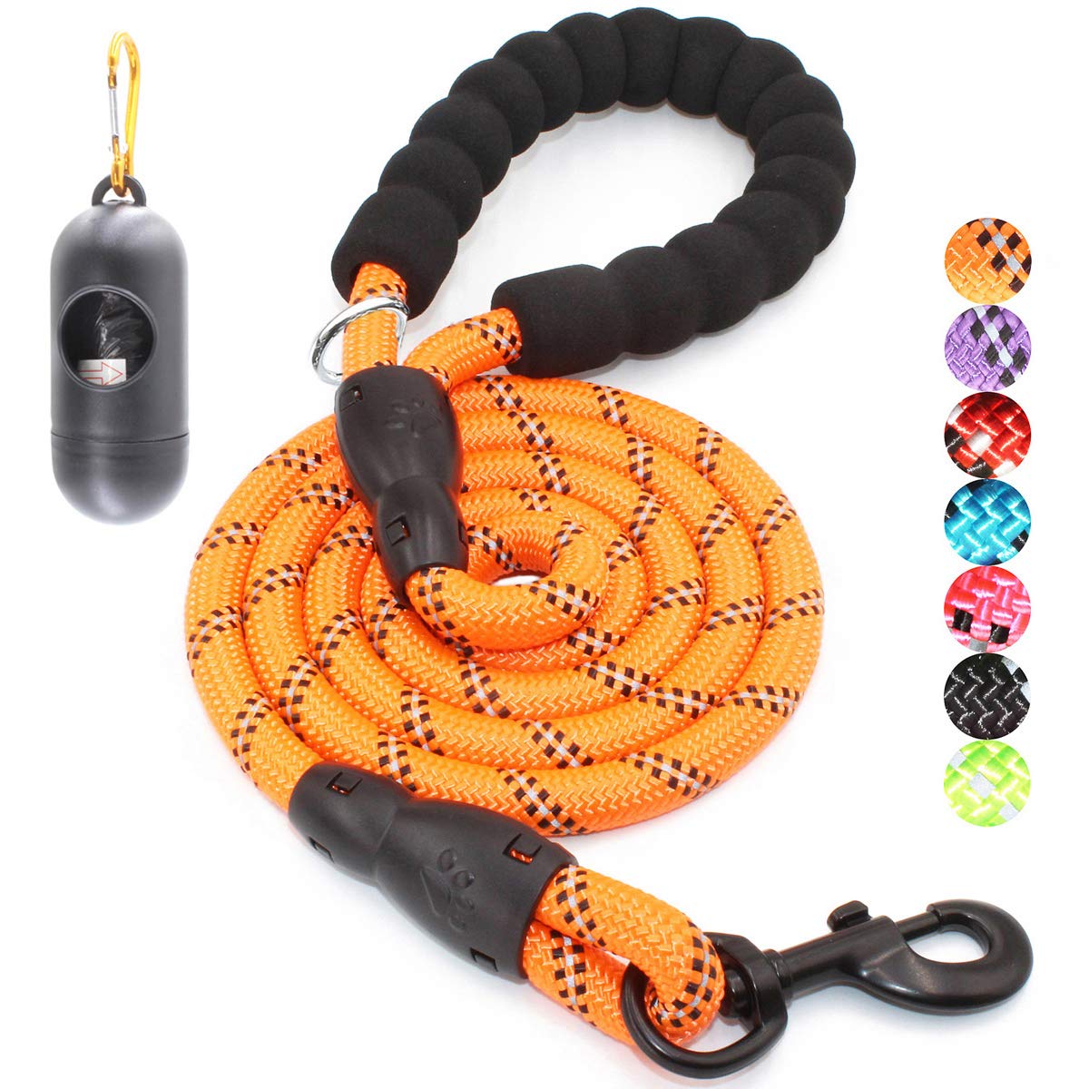 Baapet 2/4/5/6 Ft Dog Leash With Comfortable Padded Handle And Highly Reflective Threads For Small Medium And Large Dogs (6Ft-1/