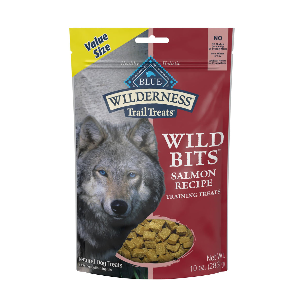 Blue Buffalo Wilderness Trail Treats Wild Bits High Protein Grain Free Soft-Moist Training Dog Treats, Salmon Recipe 10-Oz Bag