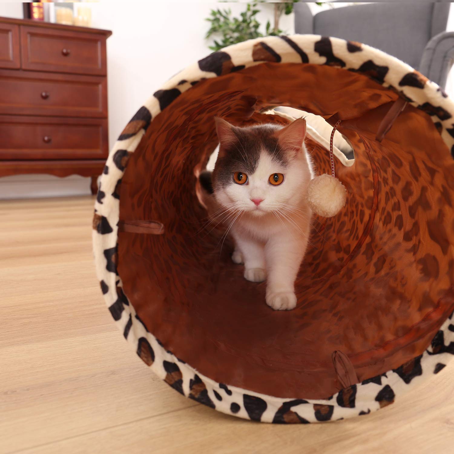 Pawz Road Cat Toys Collapsible Tunnel Dog Tube For Fat Cat,Rabbits,Dogs Length 51' Diameter 12'